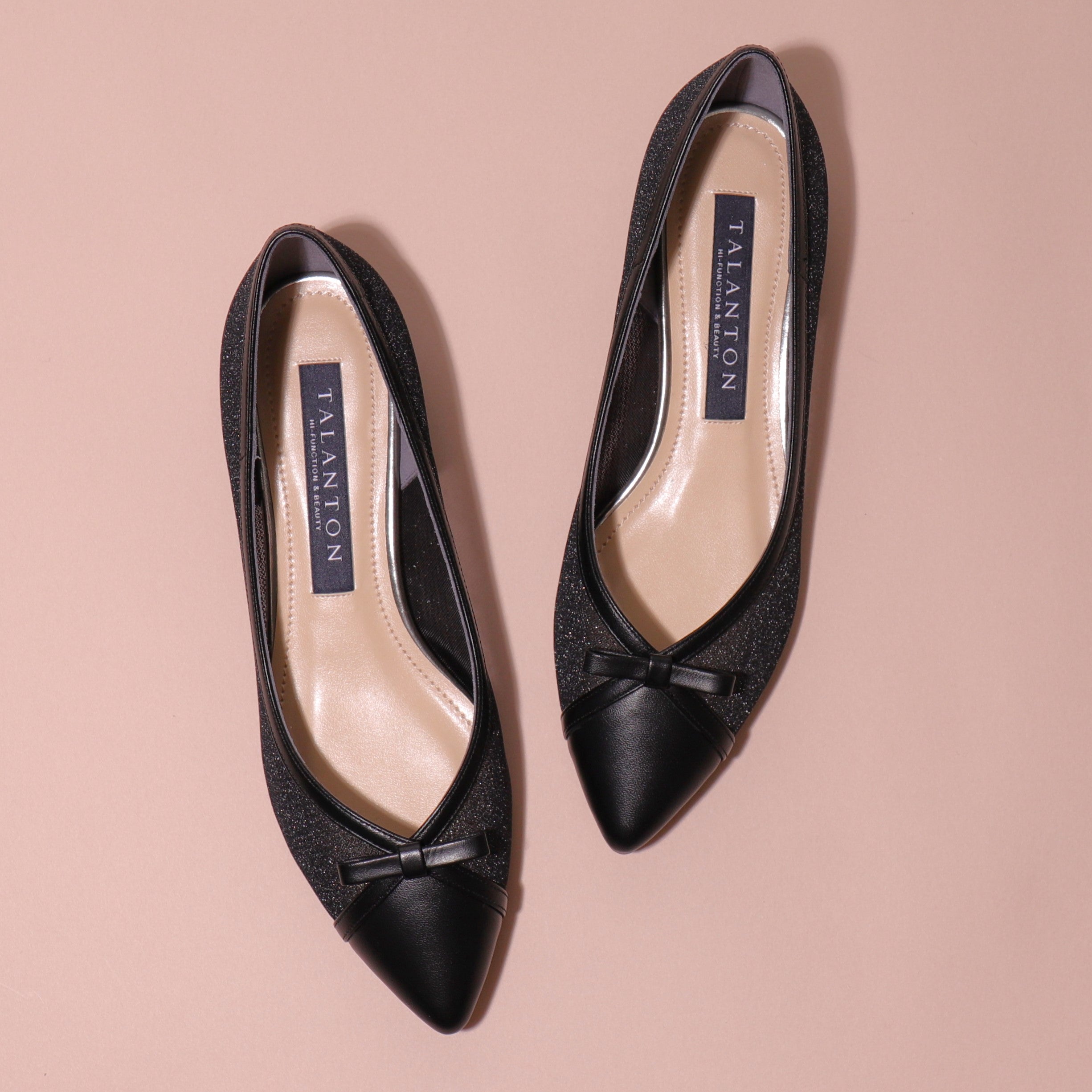 TALANTON by DIANA Ribbon Chiffon Lace Sheer Flat Ballet Shoes