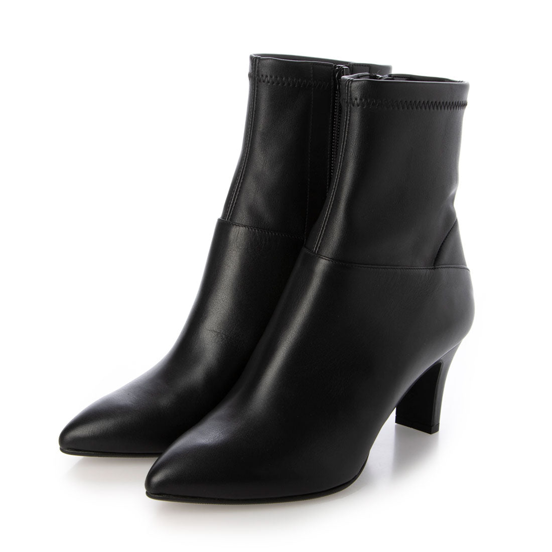 タラントン バイ ダイアナ TALANTON by DIANA ストレッチショートブーツ,黒カーフ