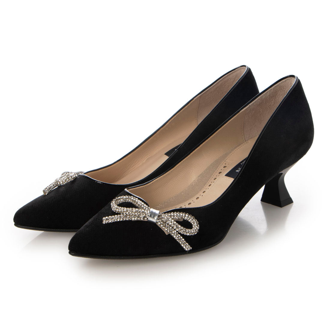 タラントン バイ ダイアナ TALANTON by DIANA リボンパンプス,黒生地