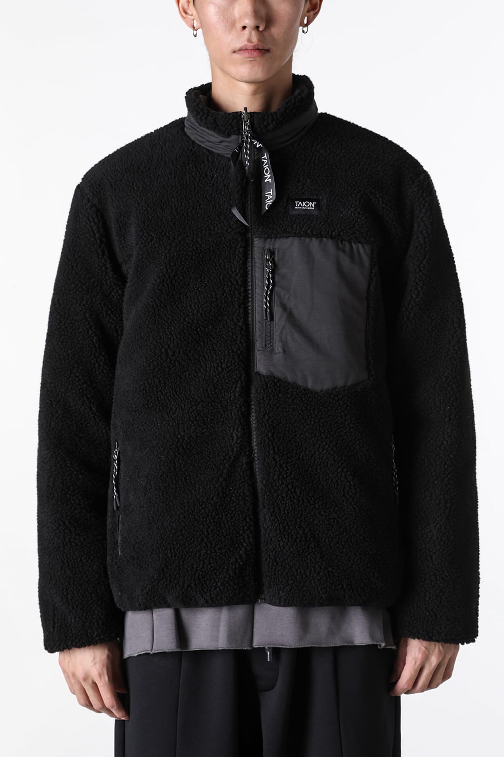 タイオン TAION UNISEX DOWN×BOA REVERSIBLE DOWN JKT （BLACK×BLACK） BLACK×BLACK