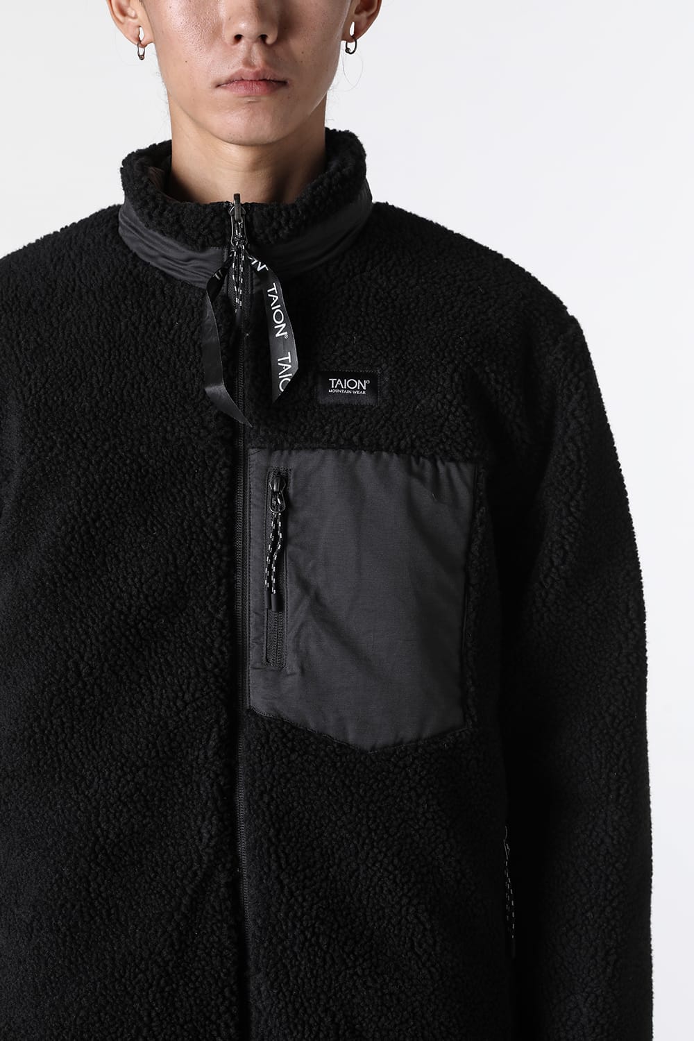 タイオン TAION UNISEX DOWN×BOA REVERSIBLE DOWN JKT （BLACK×BLACK） BLACK×BLACK