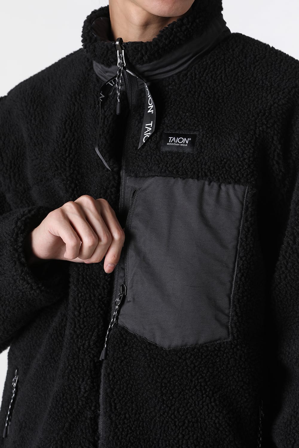 タイオン TAION UNISEX DOWN×BOA REVERSIBLE DOWN JKT （BLACK×BLACK） BLACK×BLACK