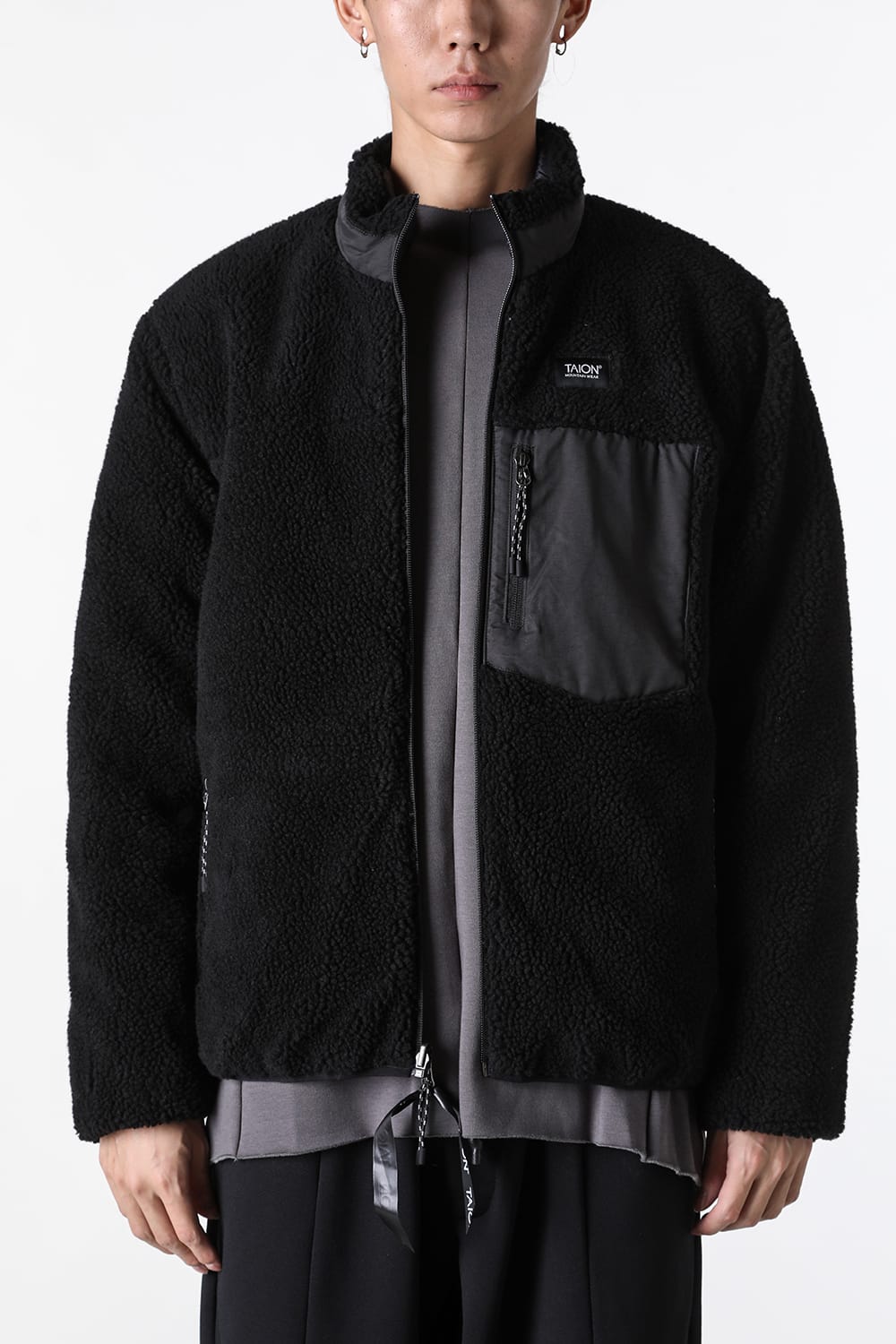 タイオン TAION UNISEX DOWN×BOA REVERSIBLE DOWN JKT （BLACK×BLACK） BLACK×BLACK