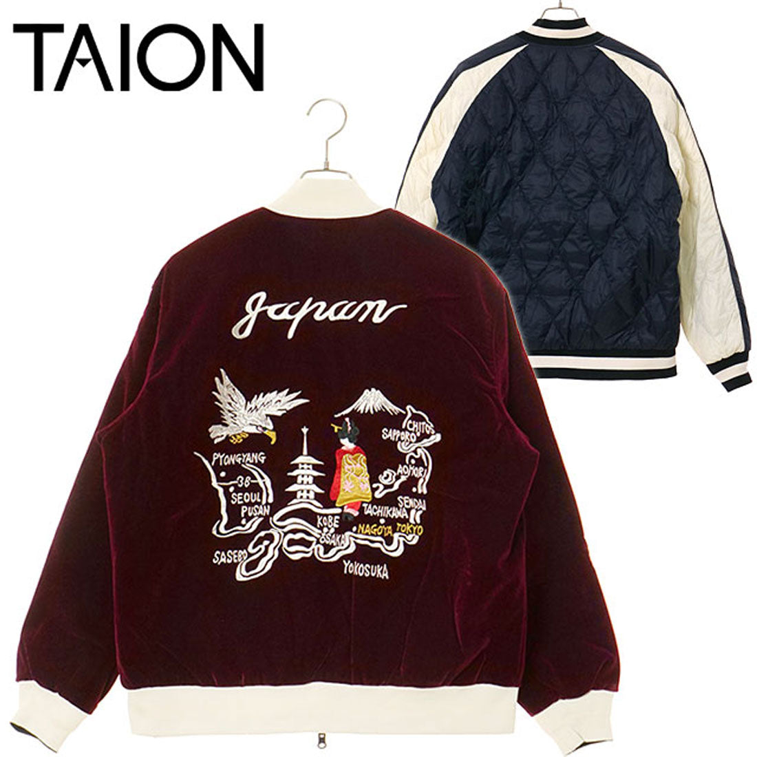 タイオン TAION U REVERSIBLE SKAJAN DOWN JACKET D.BURGUNDY×D.NVY [-JK04JS] （D.BURGUNDY×D.NVY） D.BURGUNDY×D.NVY