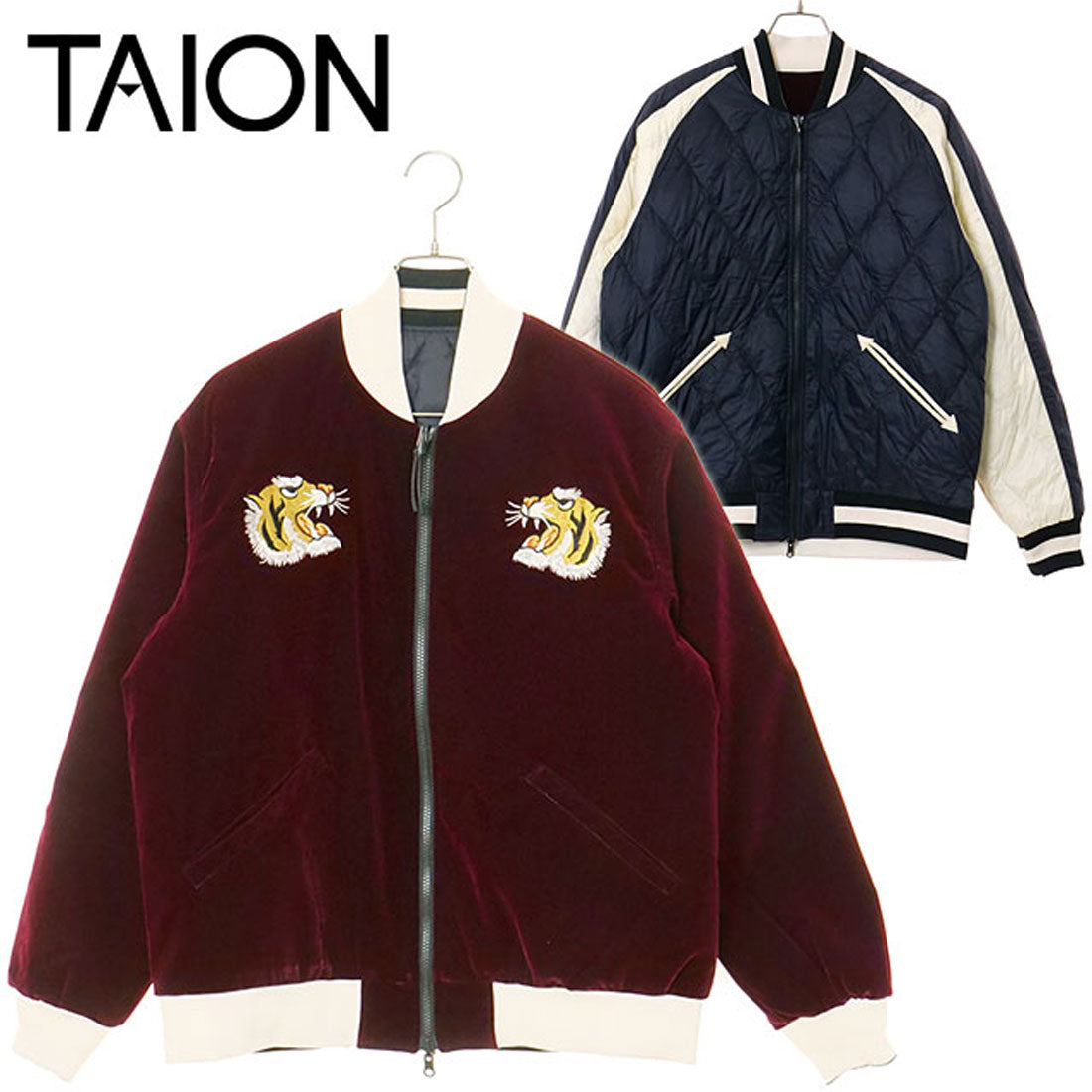 TAION U REVERSIBLE SKAJAN DOWN JACKET D.BURGUNDY×D.NVY [-JK04JS]