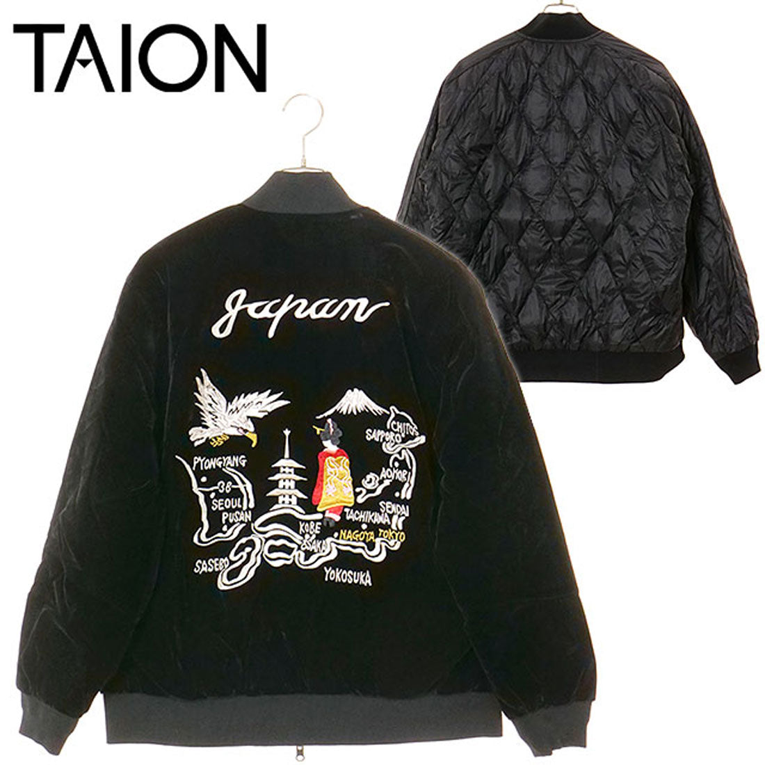 タイオン TAION U REVERSIBLE SKAJAN DOWN JACKET BK×BK [-JK04JS] （BK×BK） BK×BK