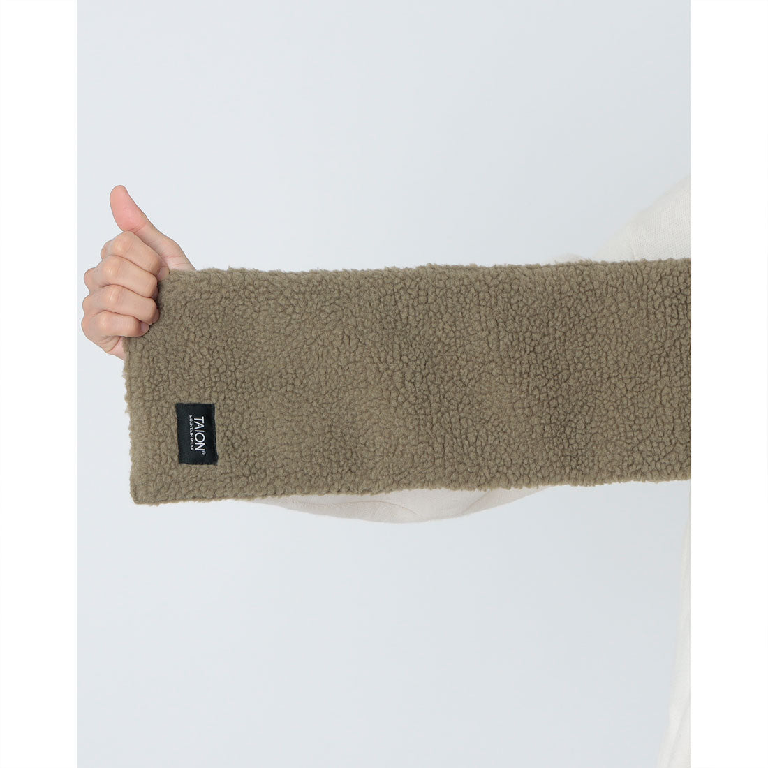 タイオン TAION マフラー リバーシブル  ダウンマフラー ボアマフラー スカーフ REVERSIBLE MOUNTAIN DOWN×BOA SCARF （ブラック×ベージュ） ブラック×ベージュ
