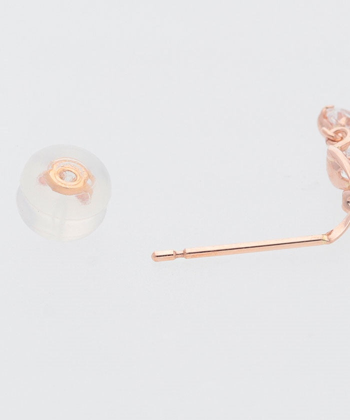 テイクアップ TAKE-UP K10 2石ヒネリ マルユレ スイングピアス （ピンクゴールド） ピンクゴールド