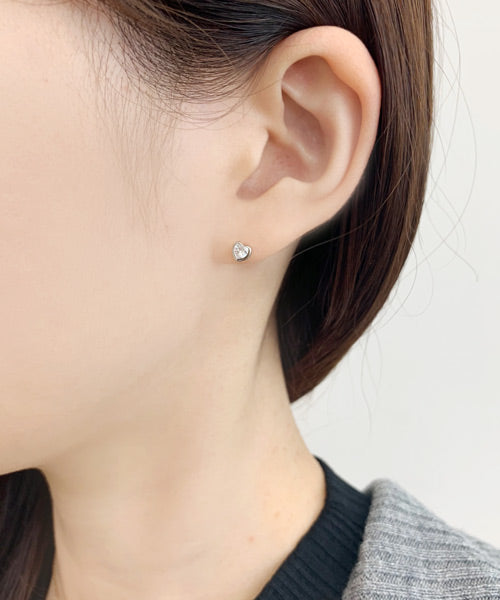 テイクアップ TAKE-UP ［セカンドピアス］Ptキュービックジルコニアハートカットピアス