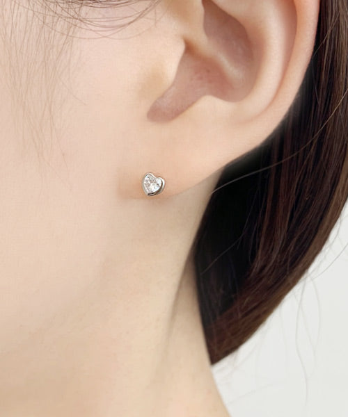 テイクアップ TAKE-UP ［セカンドピアス］Ptキュービックジルコニアハートカットピアス