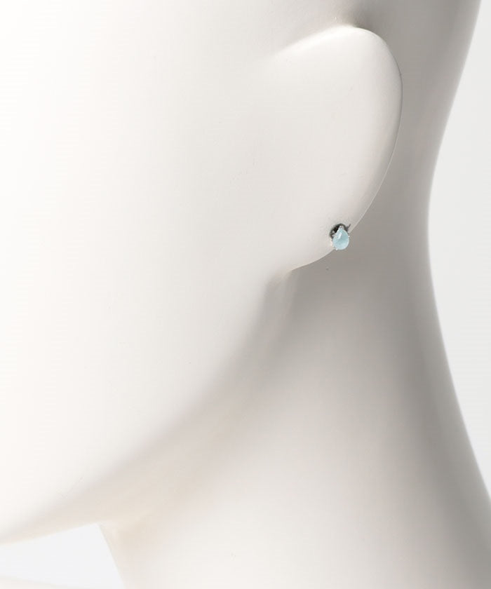 接納 TAKE-UP [セカンドピアス] K18 乳白色海藍寶石 水滴耳環