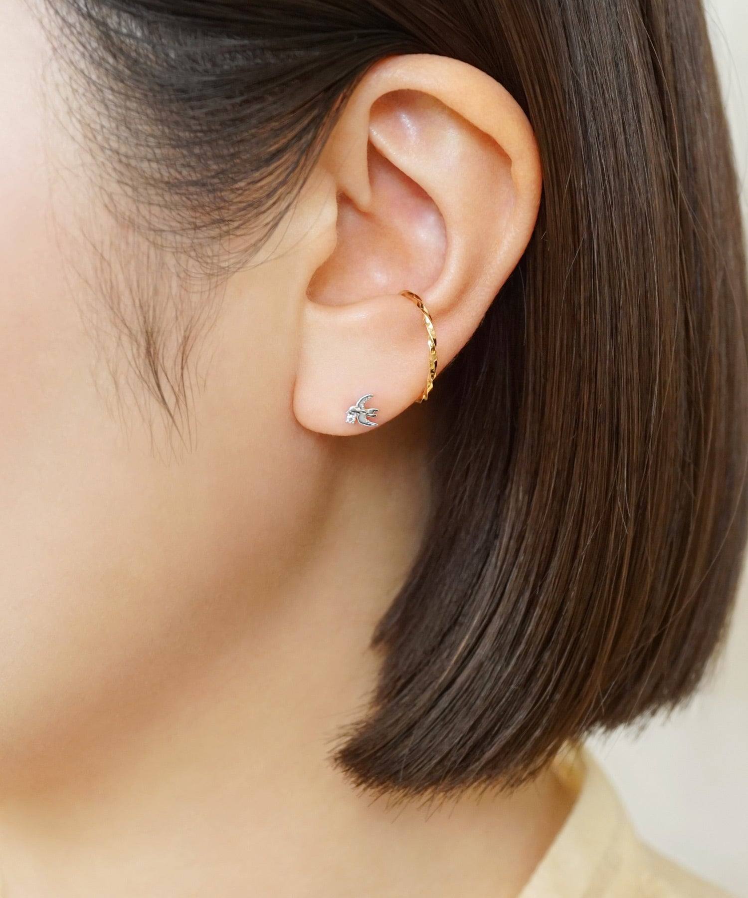 テイクアップ TAKE-UP 【 Solo Pierce】[ セカンドピアス] Ptダイヤモンド ツバメハーフピアス