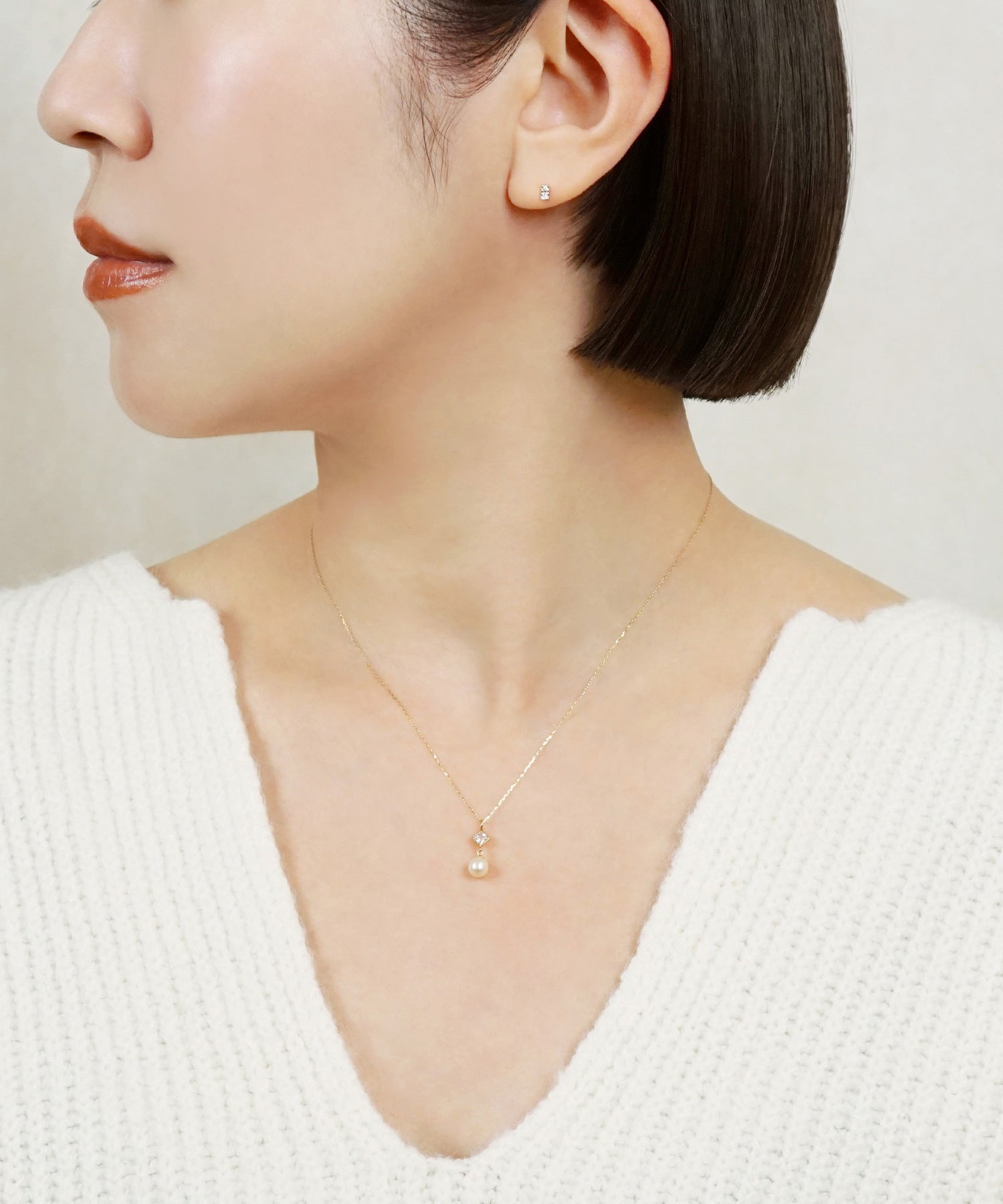 テイクアップ TAKE-UP [ セカンドピアス] Pt ダイヤモンド2石バーピアス0. 04ct