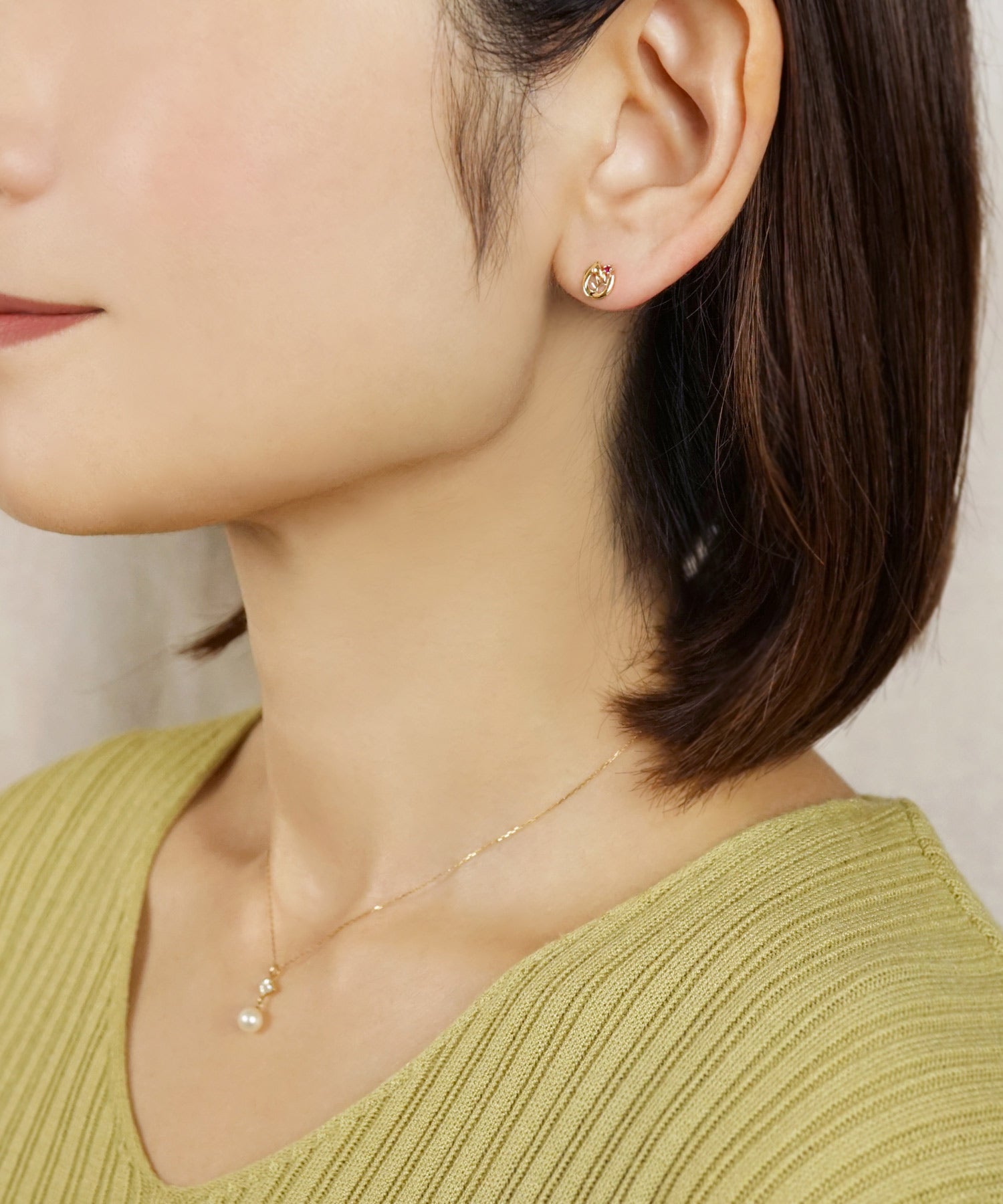 テイクアップ TAKE-UP 【 Solo Pierce】K18・K10 太陽&ホースシュー ハーフピアス （イエローゴールド） イエローゴールド