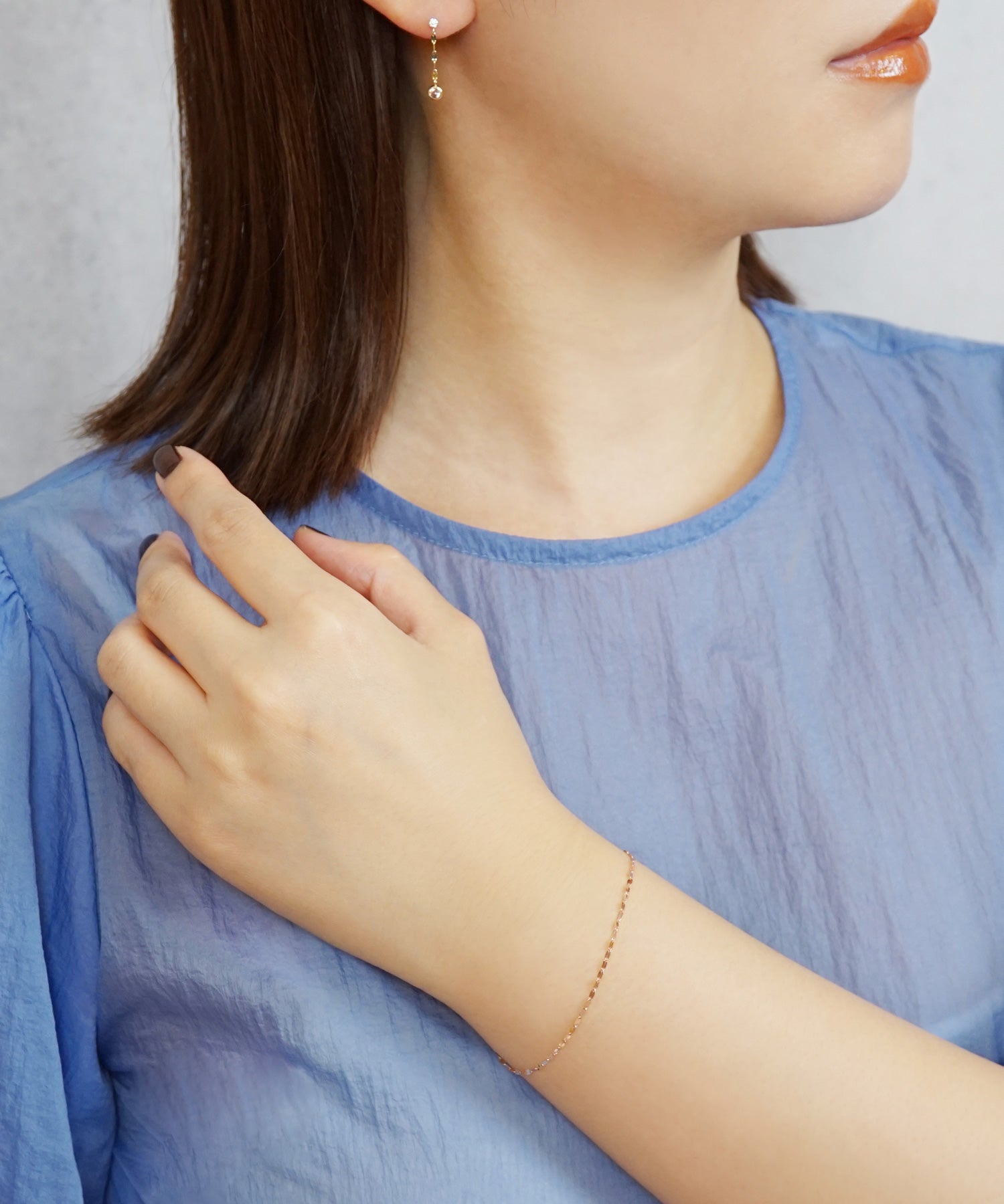 テイクアップ TAKE-UP K10 ヒラキラペタルチェーン ブレスレット ( PG) （ピンクゴールド） ピンクゴールド