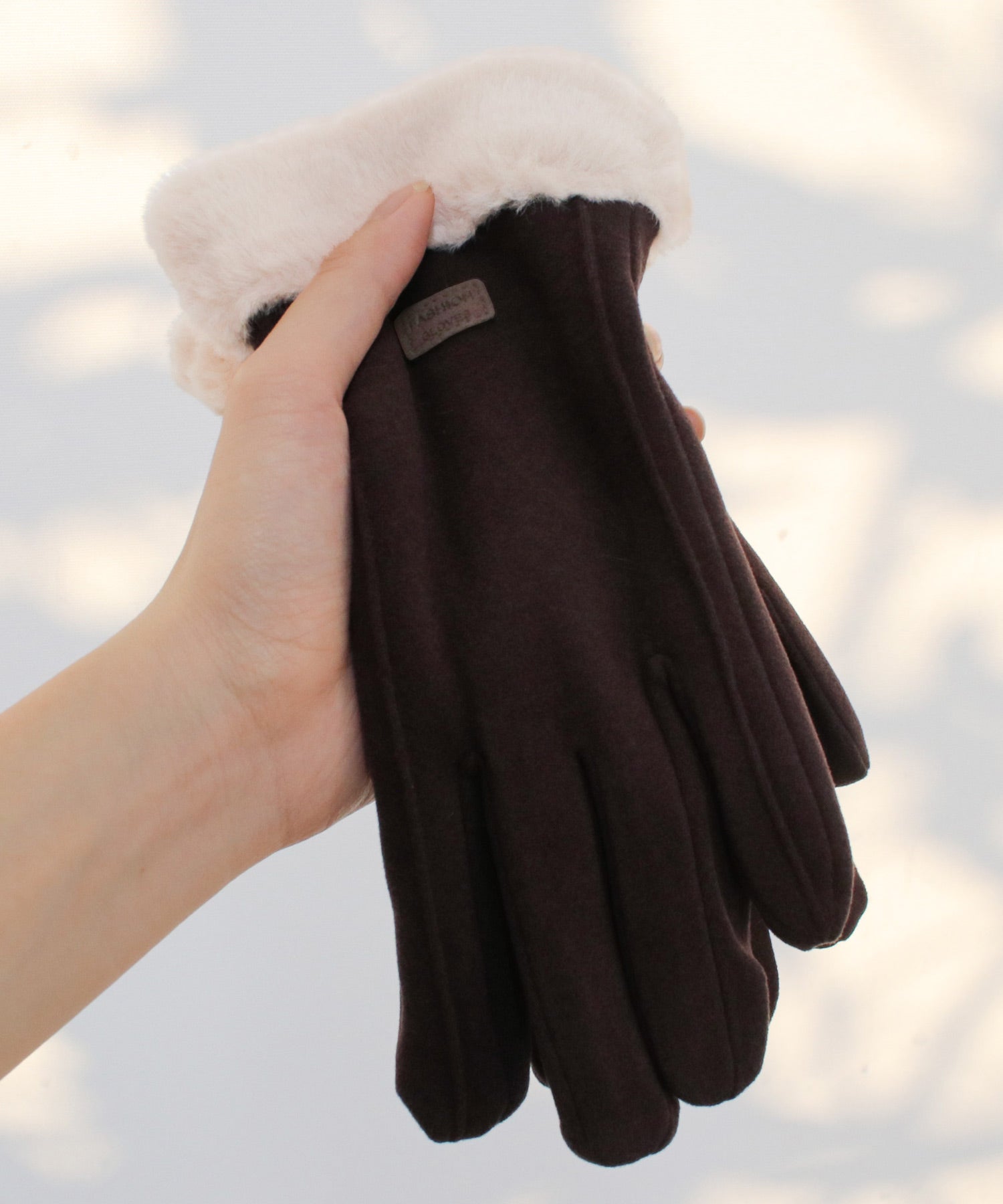 テディショップ Teddyshop レディース タッチパネル対応裏起毛ふんわりファー手袋 （ダークグレー） ダークグレー
