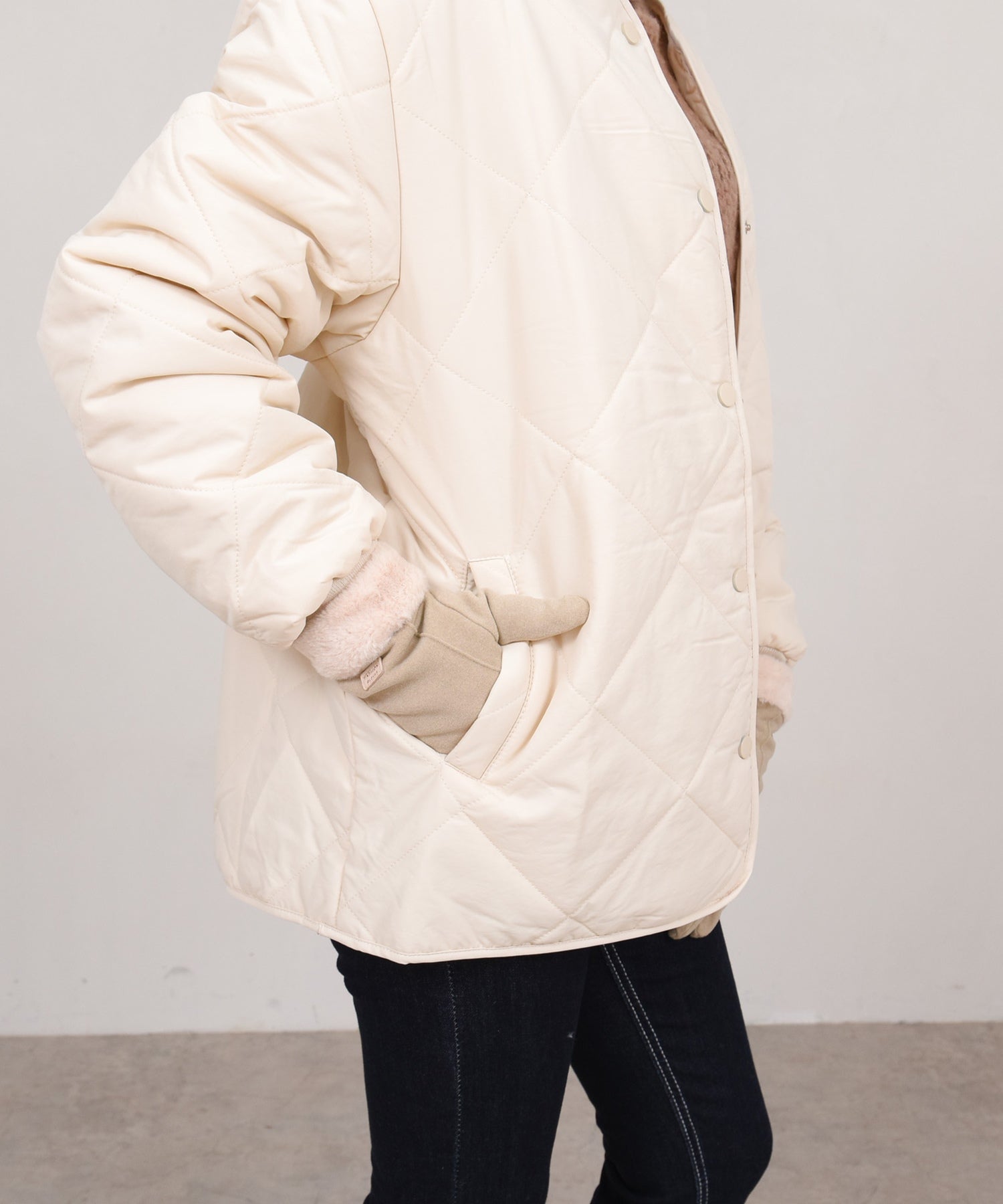 テディショップ Teddyshop レディース タッチパネル対応裏起毛ふんわりファー手袋 （ダークグレー） ダークグレー