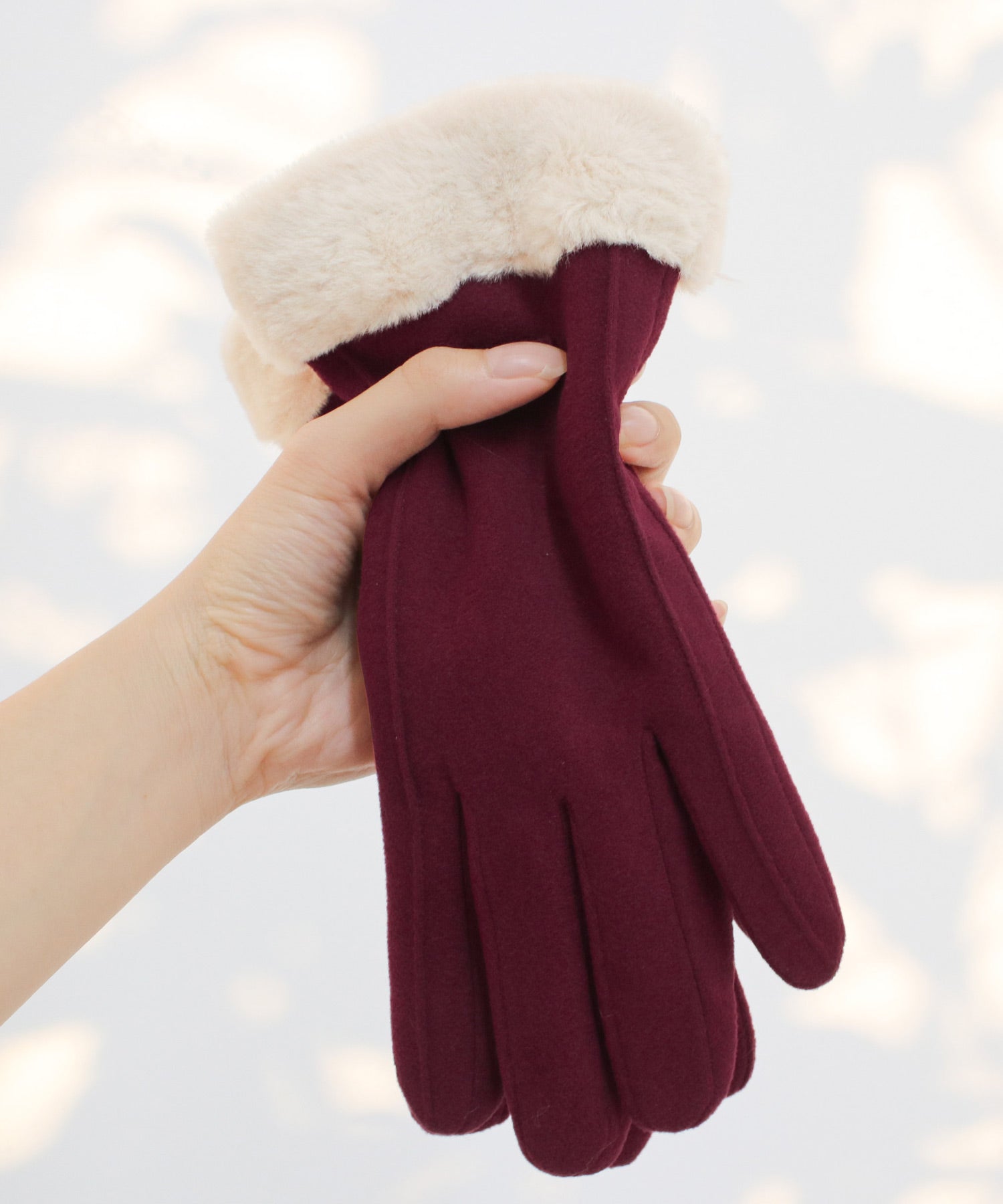 テディショップ Teddyshop レディース タッチパネル対応裏起毛ふんわりファー手袋 （ダークグレー） ダークグレー