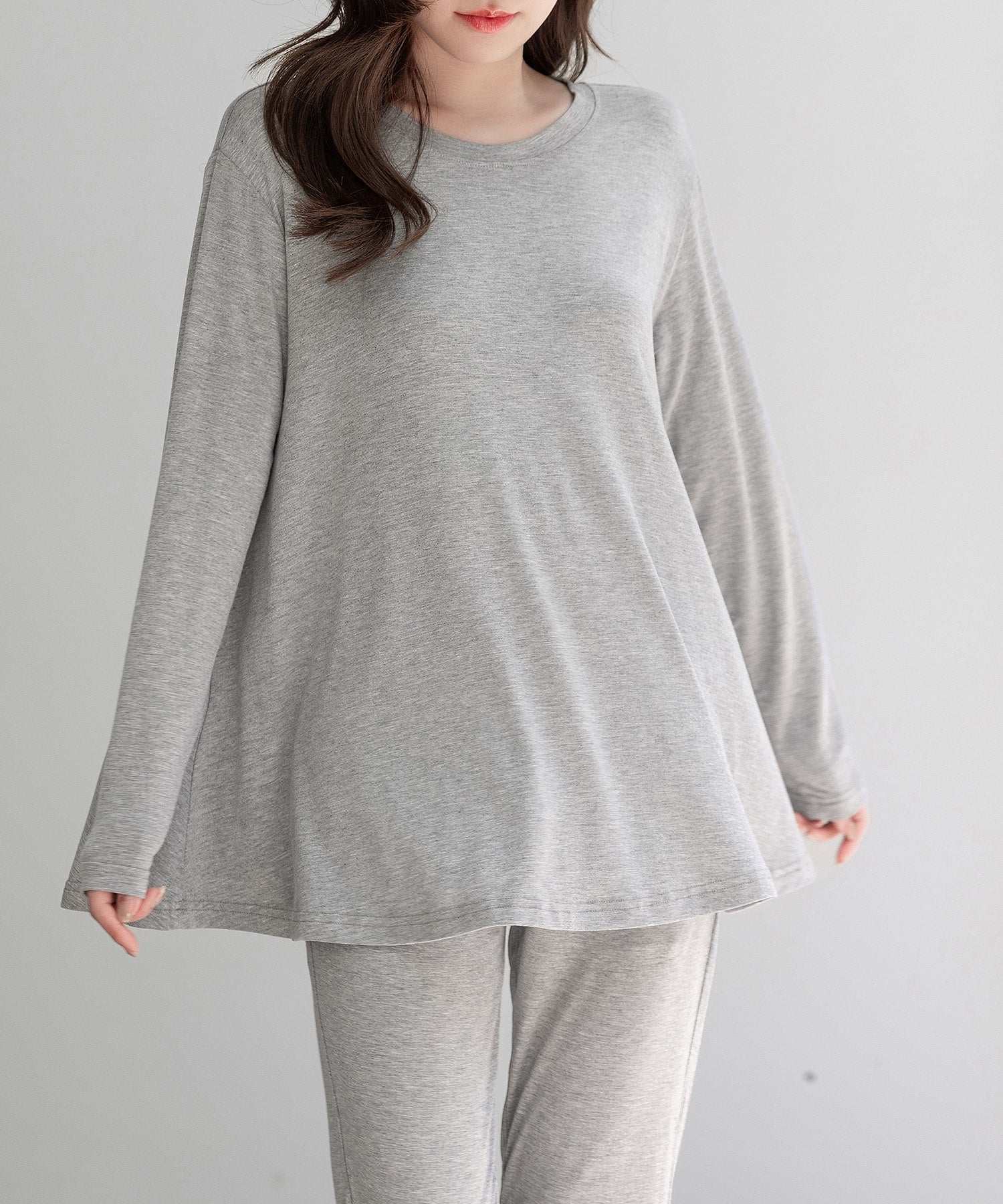 テディショップ Teddyshop レディース てろっとなめらか長袖プルオーバーメロウフリルルームウェア 上下2点セット （ダスティピンク） ダスティピンク