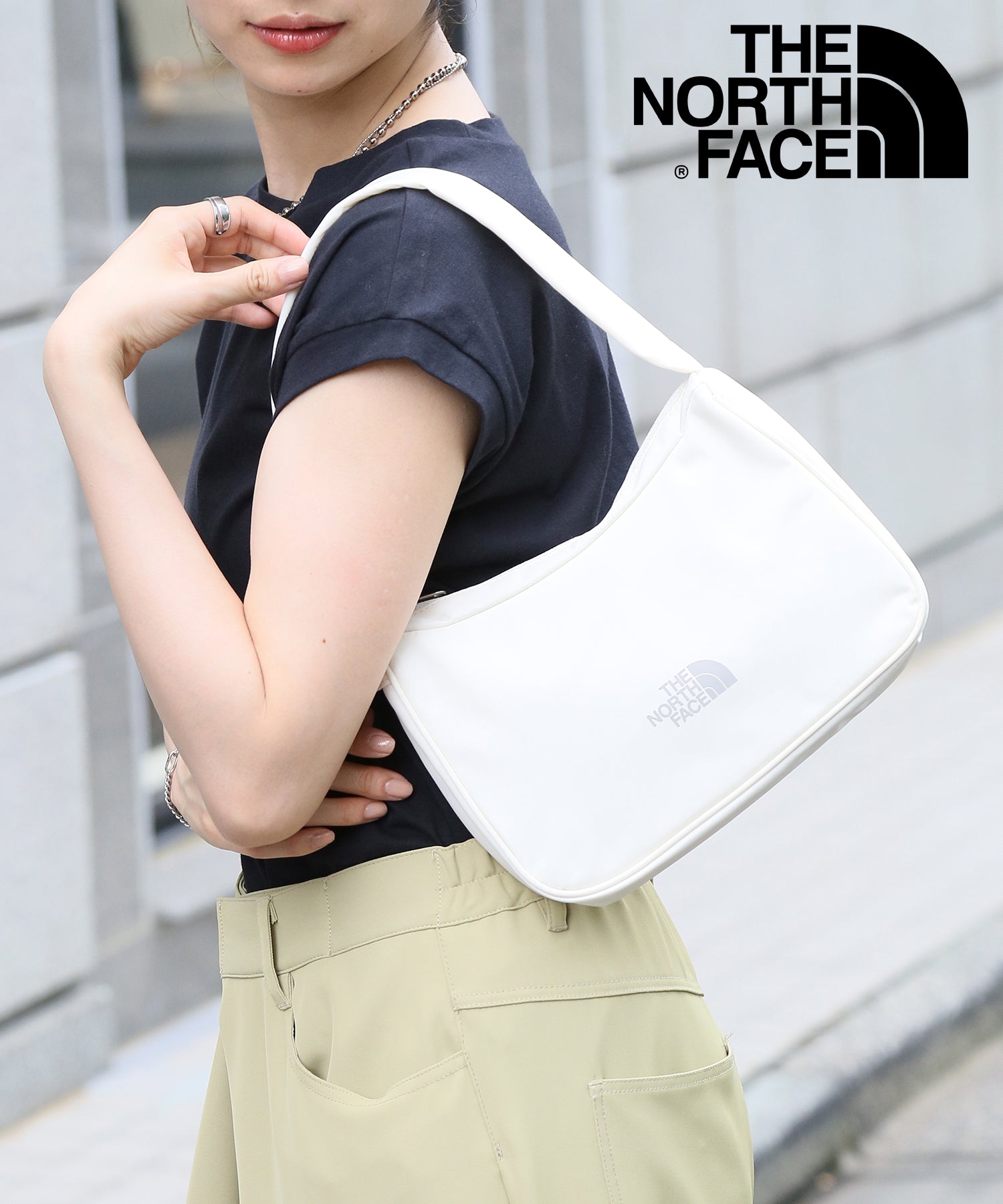 ザ・ノース・フェイス THE NORTH FACE 【THE NORTH FACE / ザ・ノースフェイス】BONNEY HOBO BAG MINI NN2PQ08 ハーフムーンバッグ ショルダーバッグ,オフホワイト