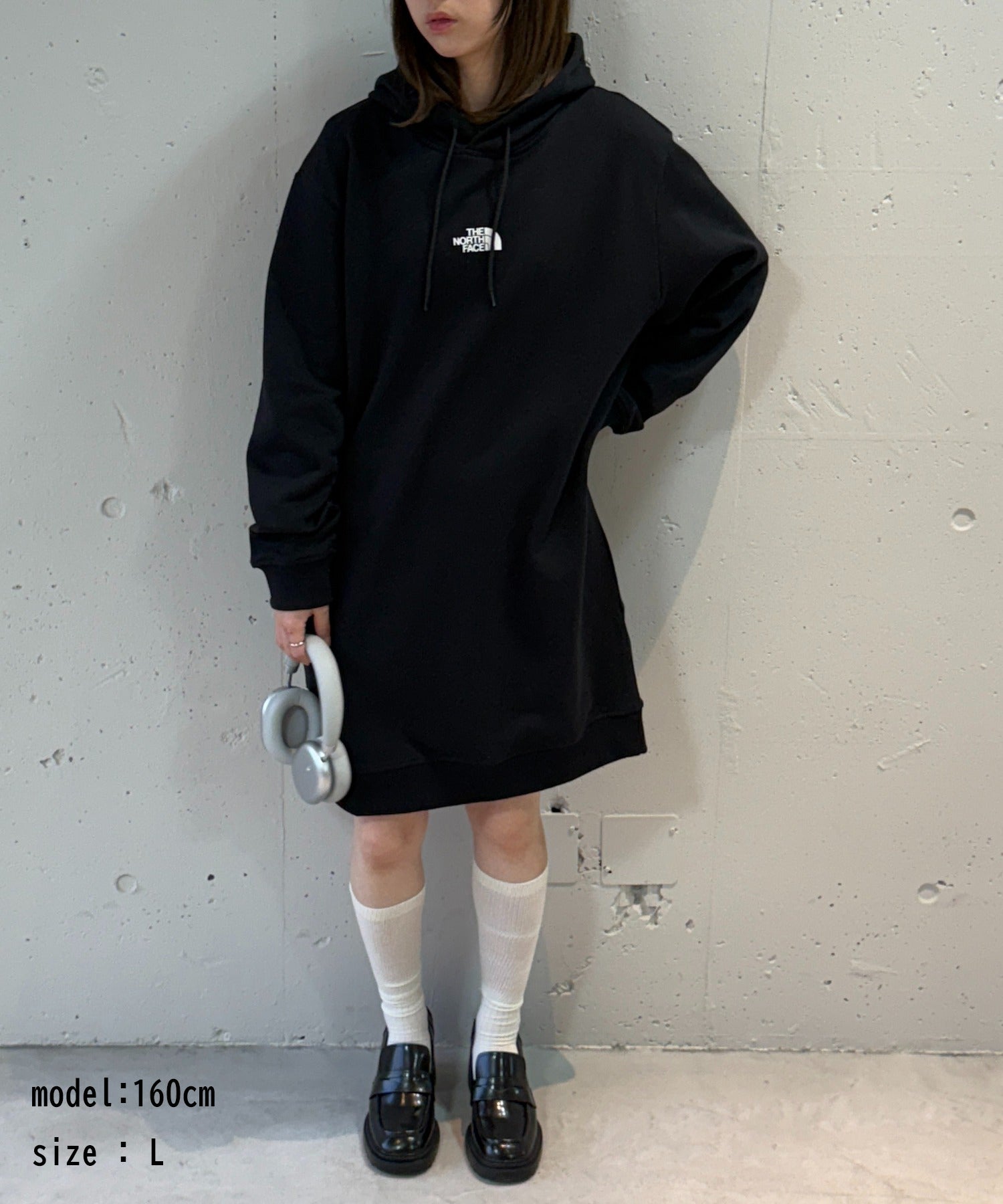 ザ・ノース・フェイス THE NORTH FACE 8EEE/W ESSENTIAL RELAXED HOODED DRESS パーカースウェットワンピース （ブラック） ブラック