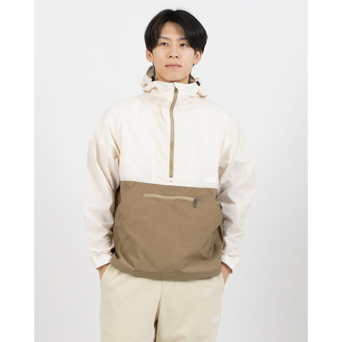 ザ・ノース・フェイス THE NORTH FACE コンパクトアノラック ウインドブレーカー （ホワイトデューン×Cカーキ） ホワイトデューン×Cカーキ