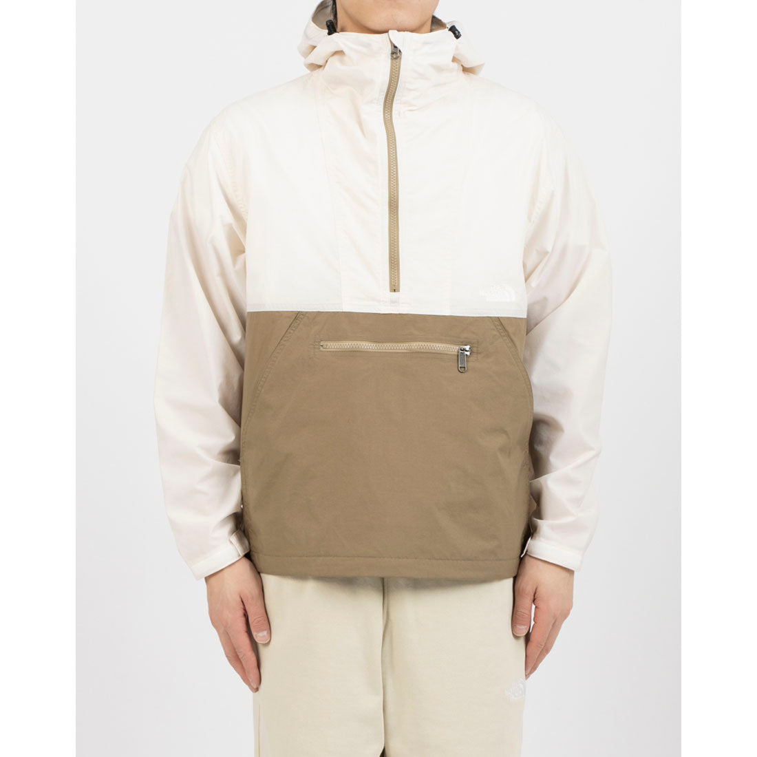 ザ・ノース・フェイス THE NORTH FACE コンパクトアノラック ウインドブレーカー （ホワイトデューン×Cカーキ） ホワイトデューン×Cカーキ
