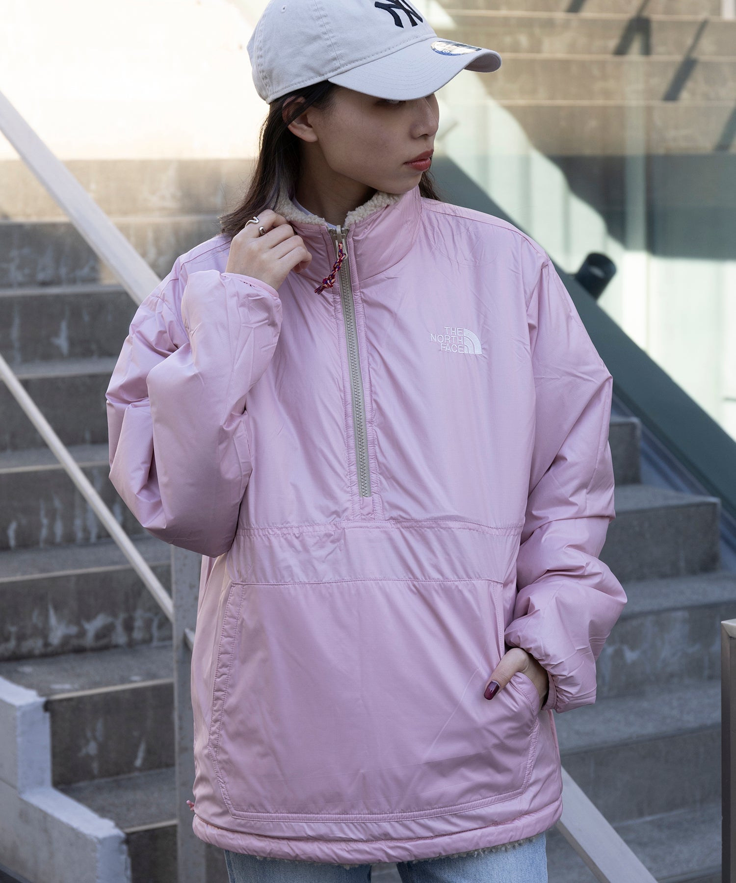 THE NORTH FACE FLEECE ANORAK NJ4FP56 Reversible Boa Fleece Anorak Parka Outerwear