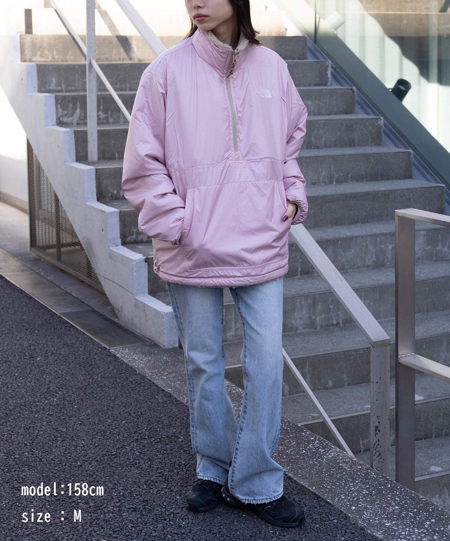 THE NORTH FACE FLEECE ANORAK NJ4FP56 Reversible Boa Fleece Anorak Parka Outerwear