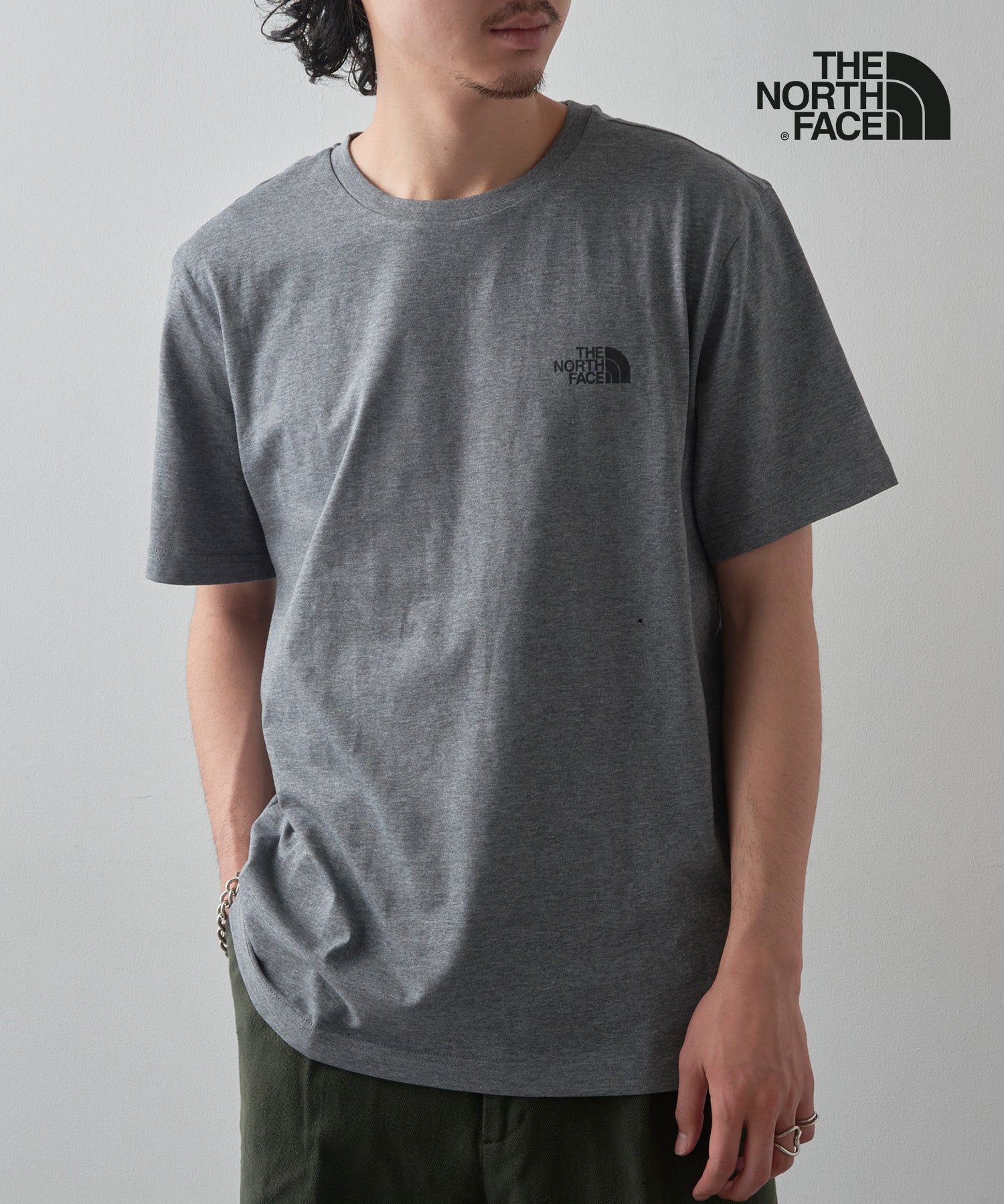ザ・ノース・フェイス THE NORTH FACE 【THE NORTH FACE / ザ・ノースフェイス】ワンポイント ロゴ Tシャツ 半袖 カットソー SIMPLE DOME TEE NF0A2TX5 （グレー） グレー