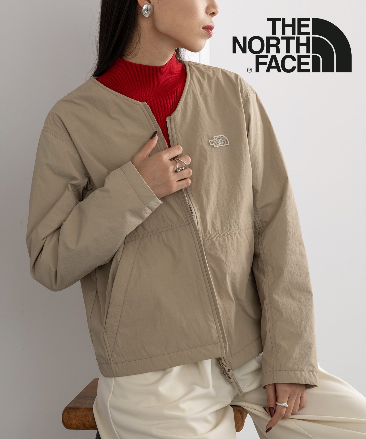 ザ・ノース・フェイス THE NORTH FACE ACAMPO HEAT CARDIGAN NJ3NQ00 アウター ブルゾン ダブルジップ ダウンジャケット,ベージュ