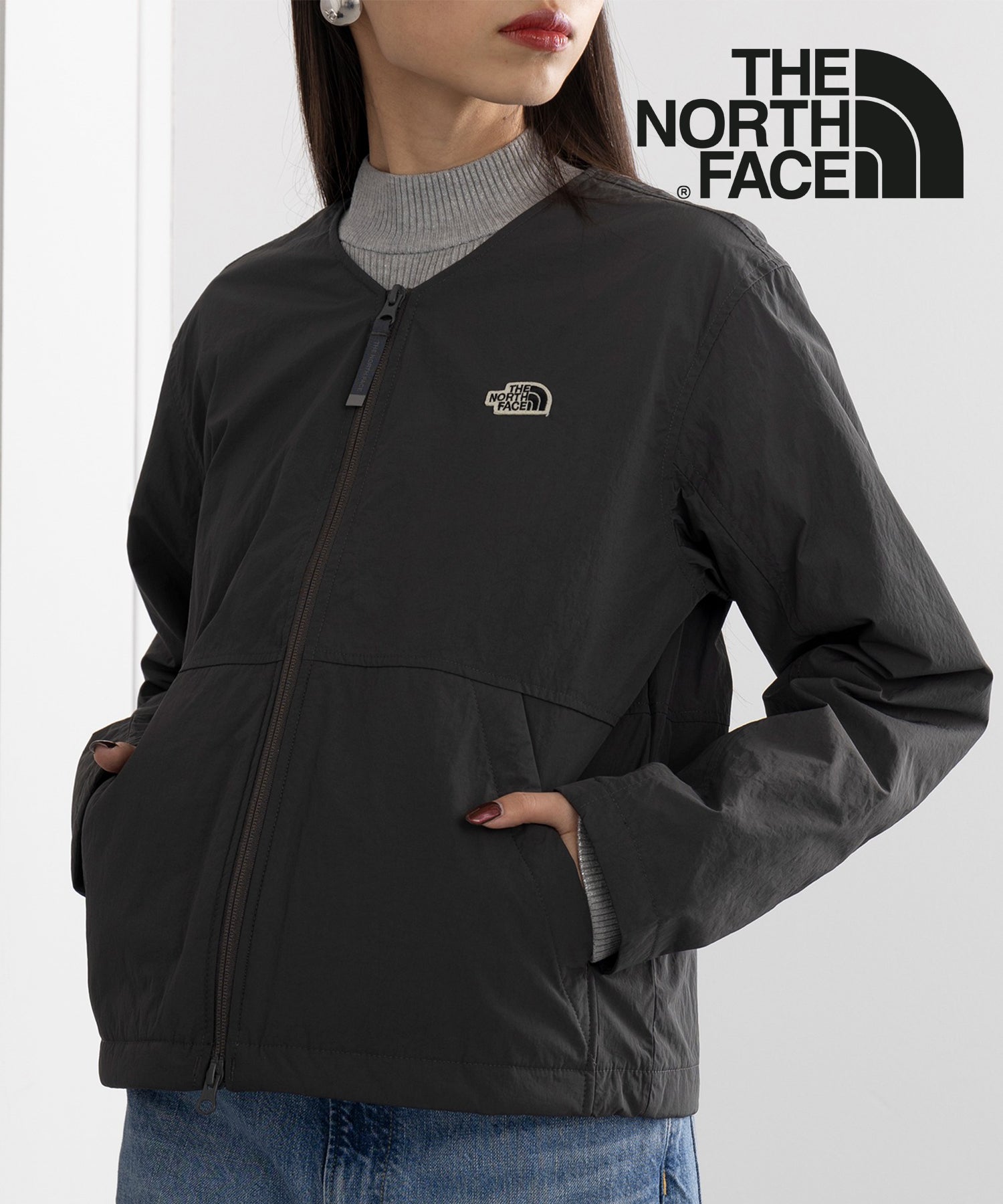 ザ・ノース・フェイス THE NORTH FACE ACAMPO HEAT CARDIGAN NJ3NQ00 アウター ブルゾン ダブルジップ ダウンジャケット,ダークグレー