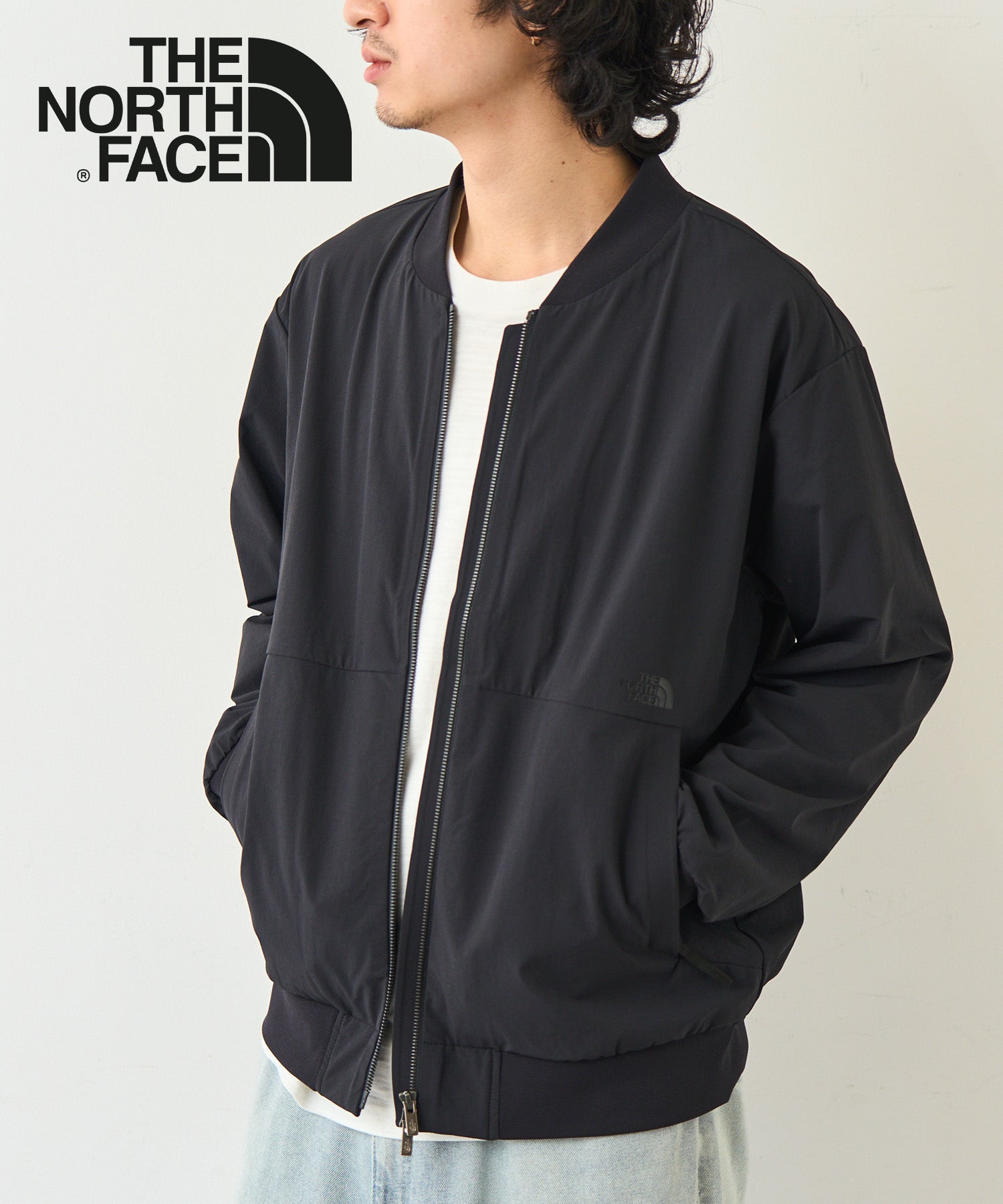 ザ・ノース・フェイス THE NORTH FACE 【日本未発売】韓国 ホワイトレーベルM'S STUD BOMBER NJ3BR07 ブルゾン 軽羽織 スタンドカラー （ブラック） ブラック