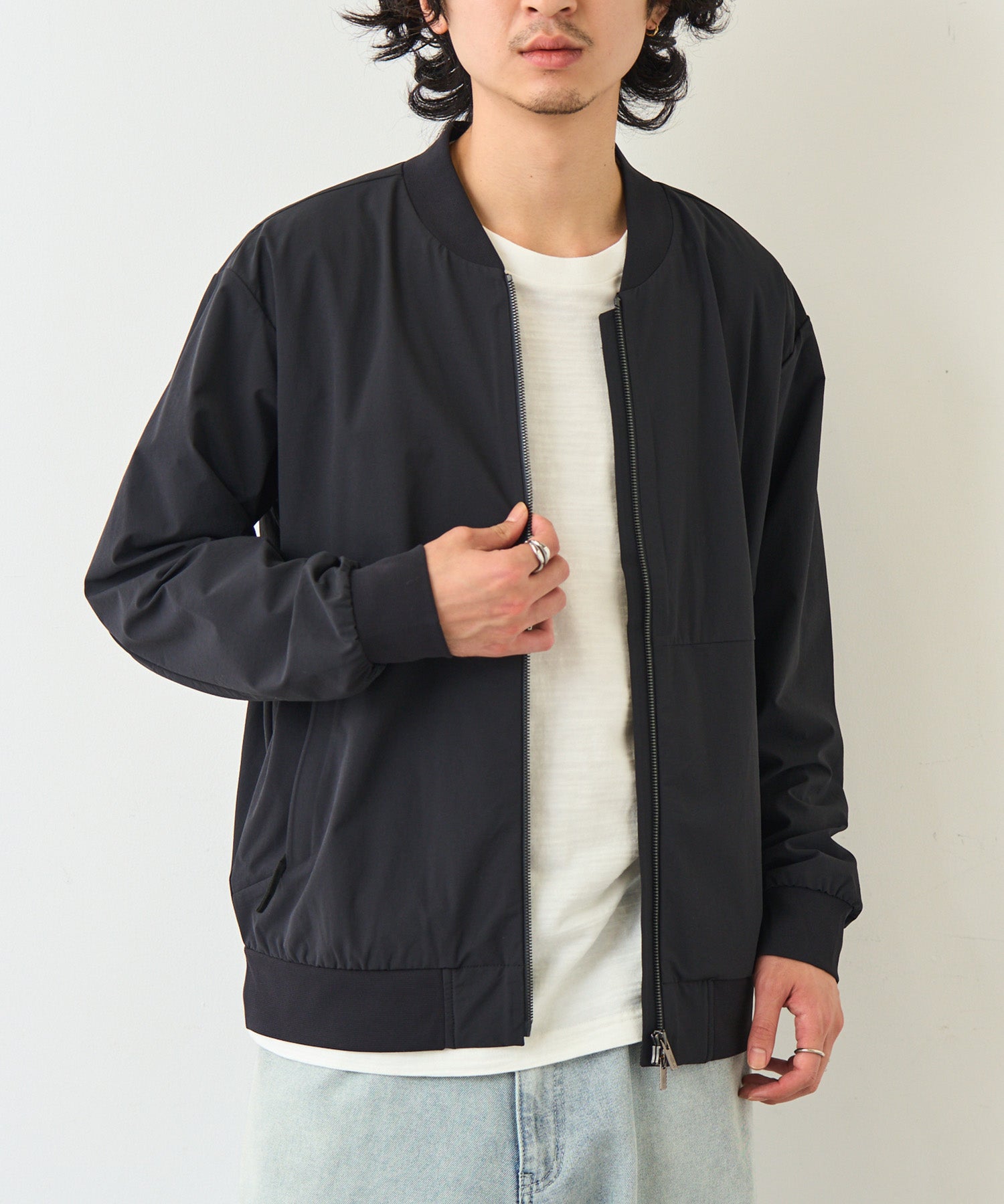 ザ・ノース・フェイス THE NORTH FACE 【日本未発売】韓国 ホワイトレーベルM'S STUD BOMBER NJ3BR07 ブルゾン 軽羽織 スタンドカラー （ブラック） ブラック