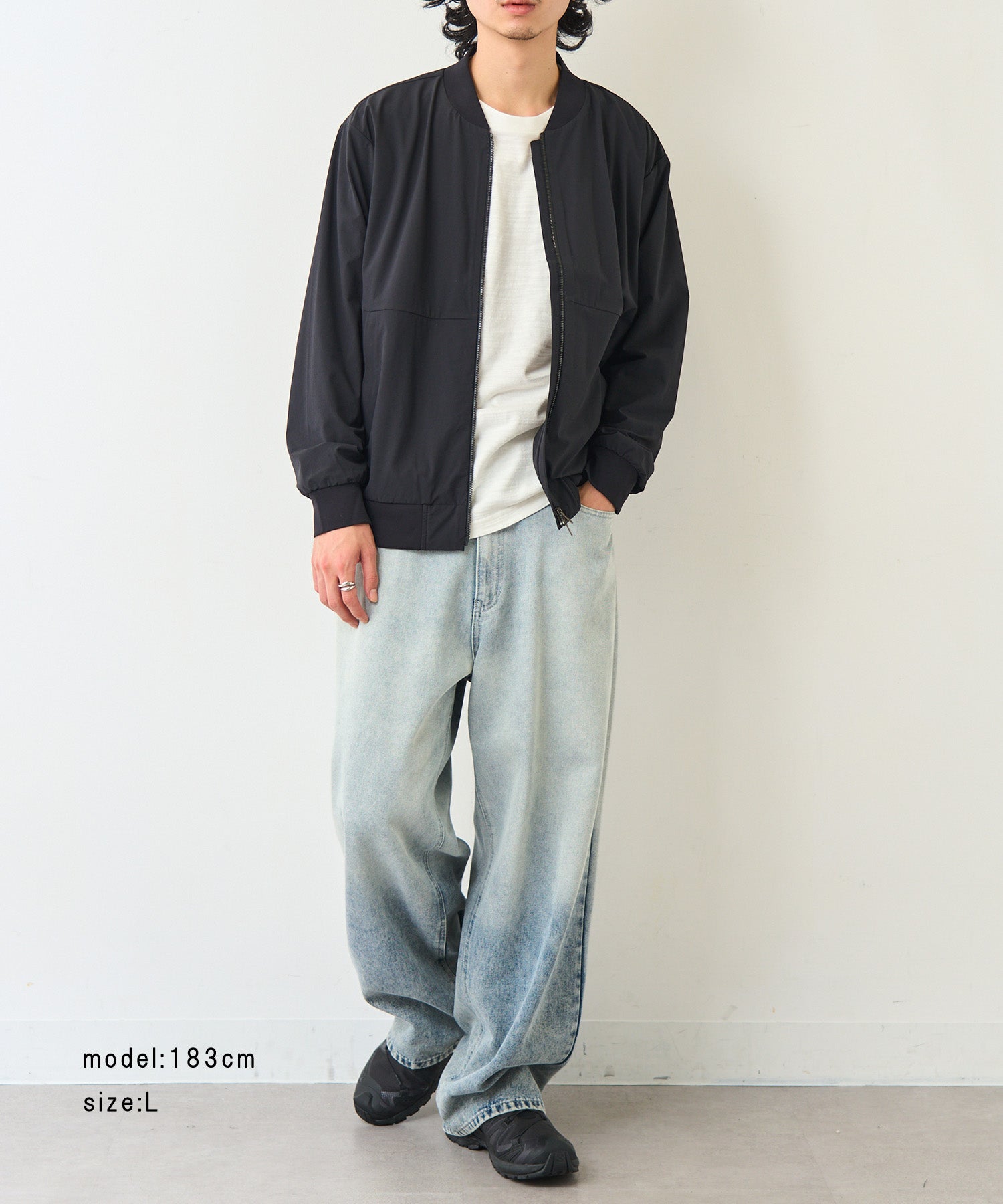 ザ・ノース・フェイス THE NORTH FACE 【日本未発売】韓国 ホワイトレーベルM'S STUD BOMBER NJ3BR07 ブルゾン 軽羽織 スタンドカラー （ブラック） ブラック