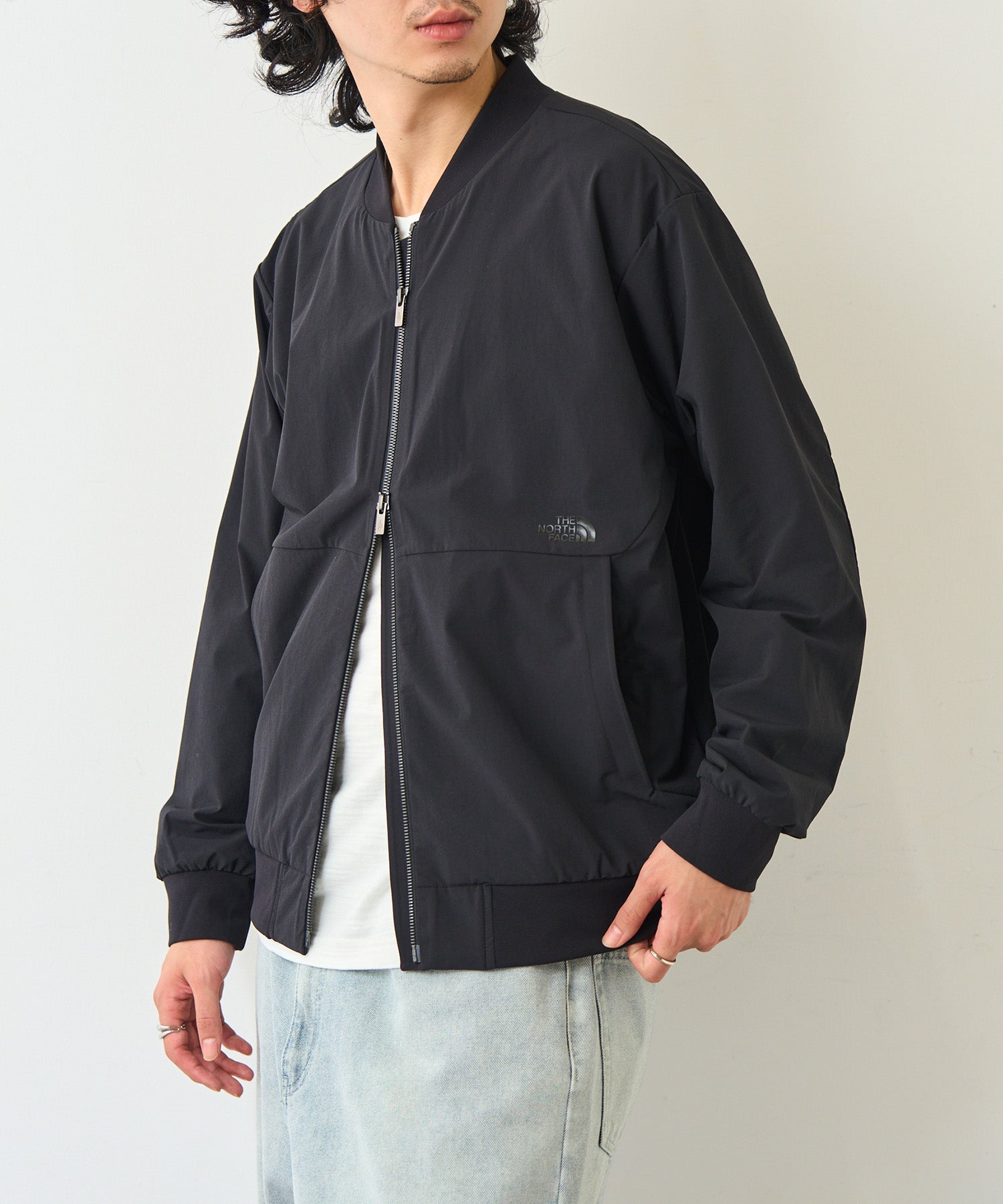 ザ・ノース・フェイス THE NORTH FACE 【日本未発売】韓国 ホワイトレーベルM'S STUD BOMBER NJ3BR07 ブルゾン 軽羽織 スタンドカラー （ブラック） ブラック