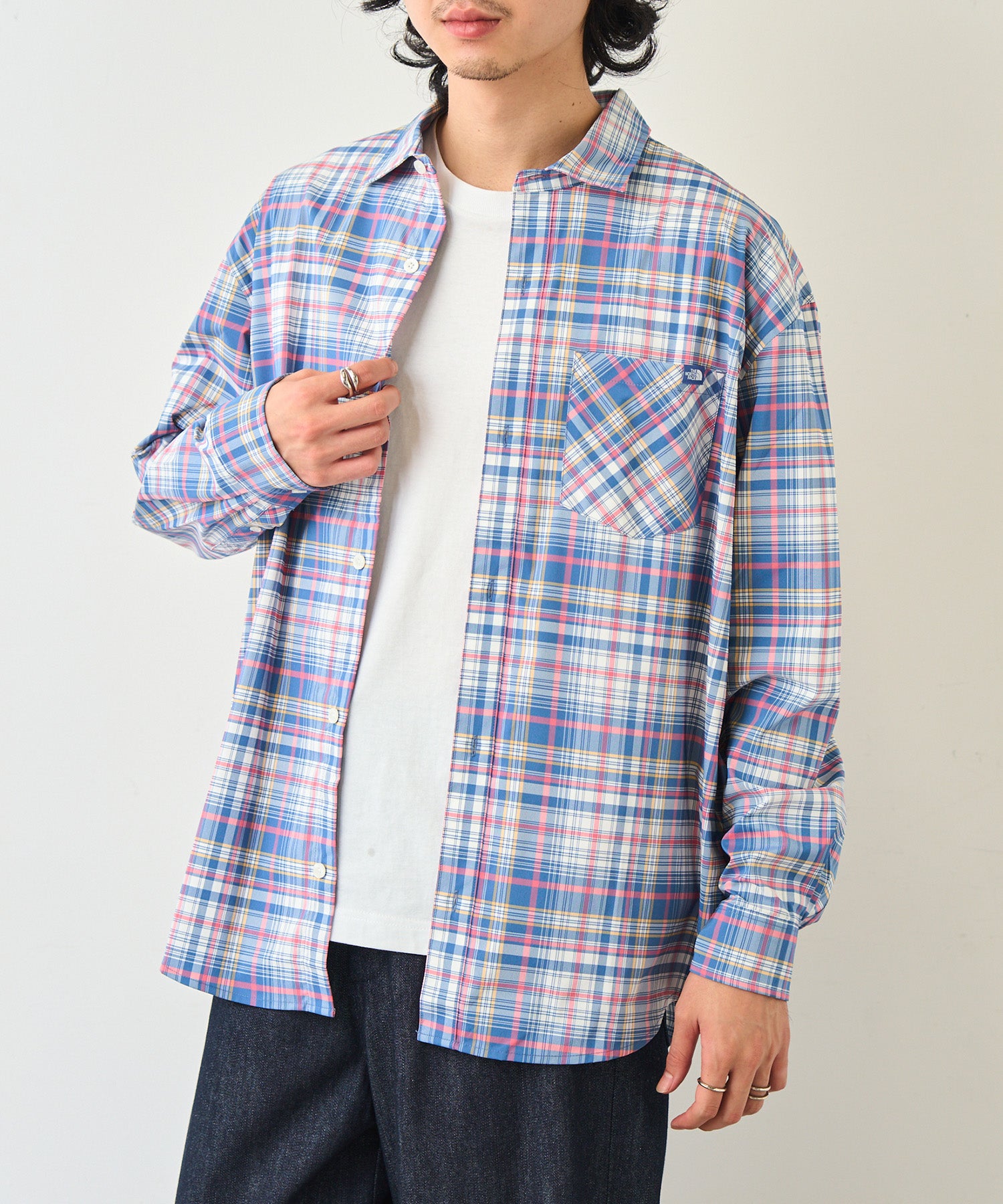 ザ・ノース・フェイス THE NORTH FACE 【日本未発売】韓国 ホワイトレーベルM’S PLID SHIRTS NH8LR02 チェックシャツ 羽織 （ネイビー） ネイビー