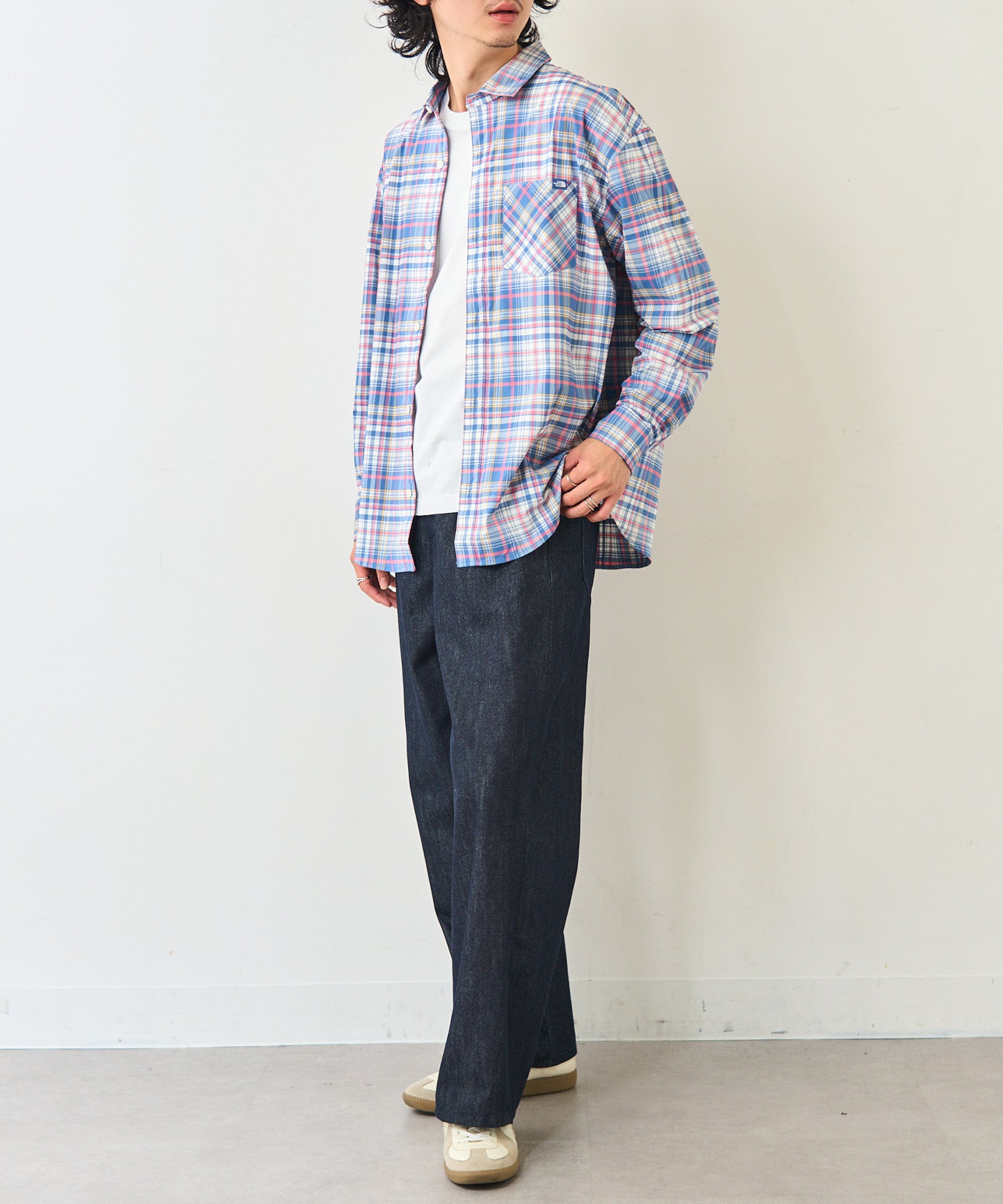 ザ・ノース・フェイス THE NORTH FACE 【日本未発売】韓国 ホワイトレーベルM’S PLID SHIRTS NH8LR02 チェックシャツ 羽織 （ネイビー） ネイビー