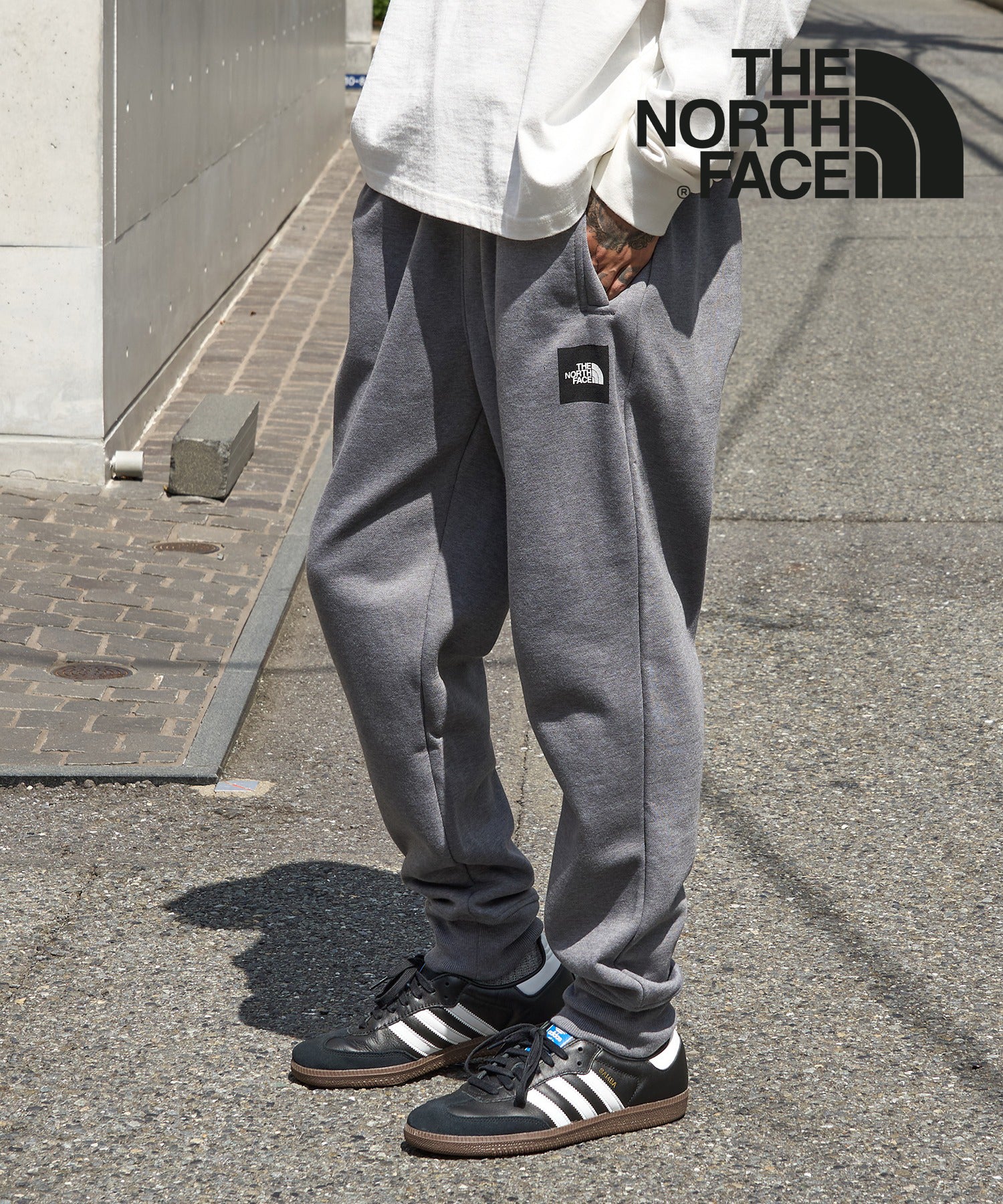 【THE NORTH FACE / ザ・ノースフェイス】ジョガーパンツ / M BOX NSE JOGGER 裏起毛 スウェットパンツ ブランドロゴ ポケット,グレー