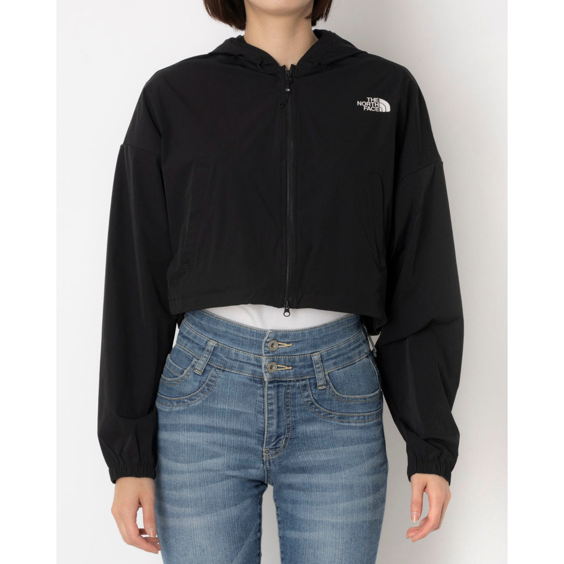 ザ・ノース・フェイス THE NORTH FACE W'S ICE RUN JACKET アイス ラン ジャケット ナイロンジャケット クロップド丈 ショート ブルゾン （ブラック） ブラック