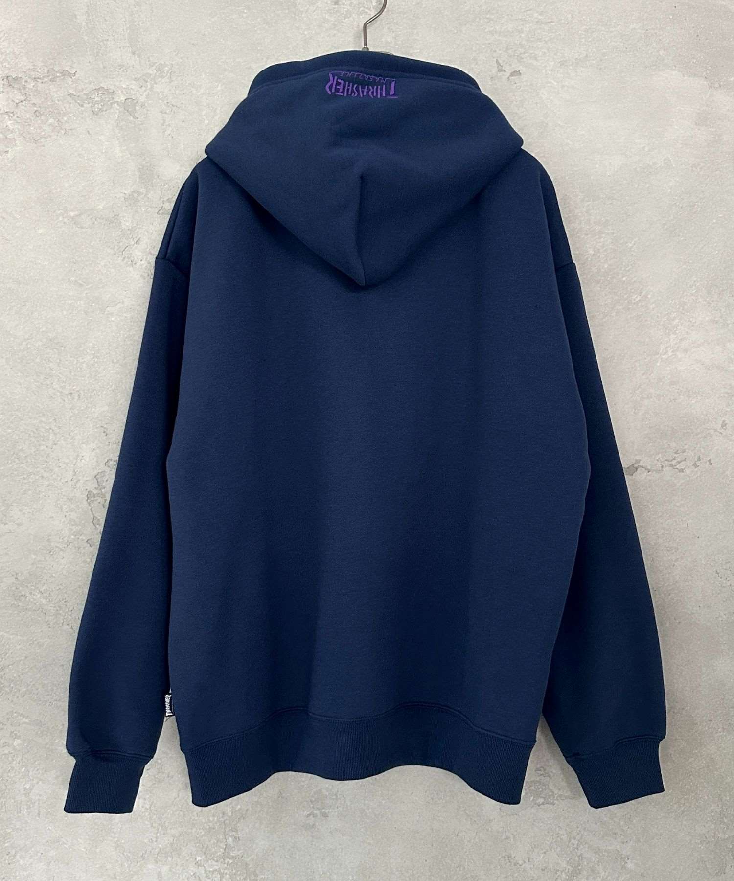 スラッシャー THRASHER 裏起毛フルジップフーディー （ネイビー） ネイビー