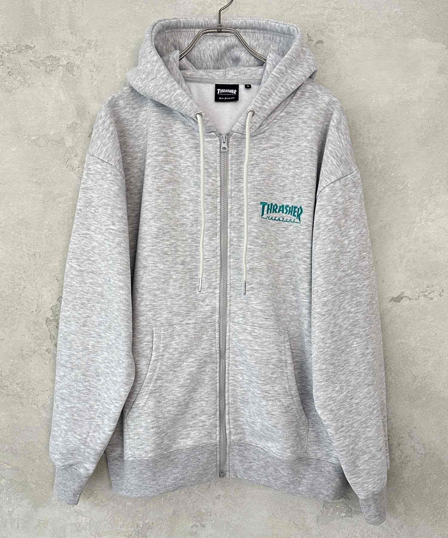 スラッシャー THRASHER 裏起毛フルジップフーディー （ネイビー） ネイビー