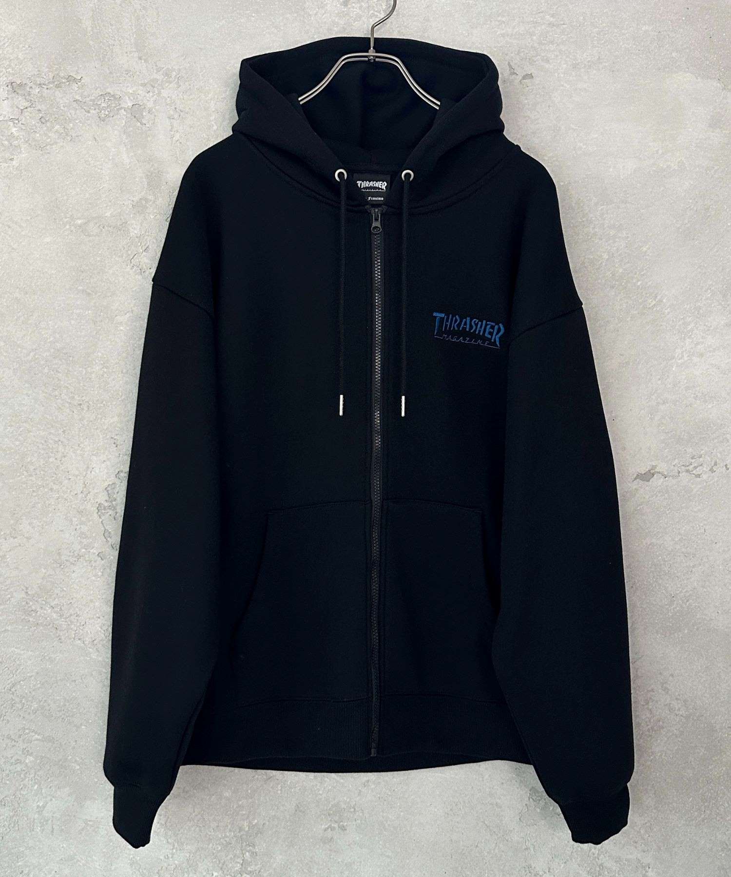 スラッシャー THRASHER 裏起毛フルジップフーディー （ネイビー） ネイビー