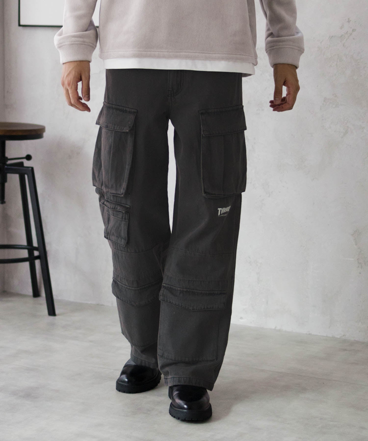 スラッシャー THRASHER 9ポケットデニムカーゴパンツ （ブラック） ブラック