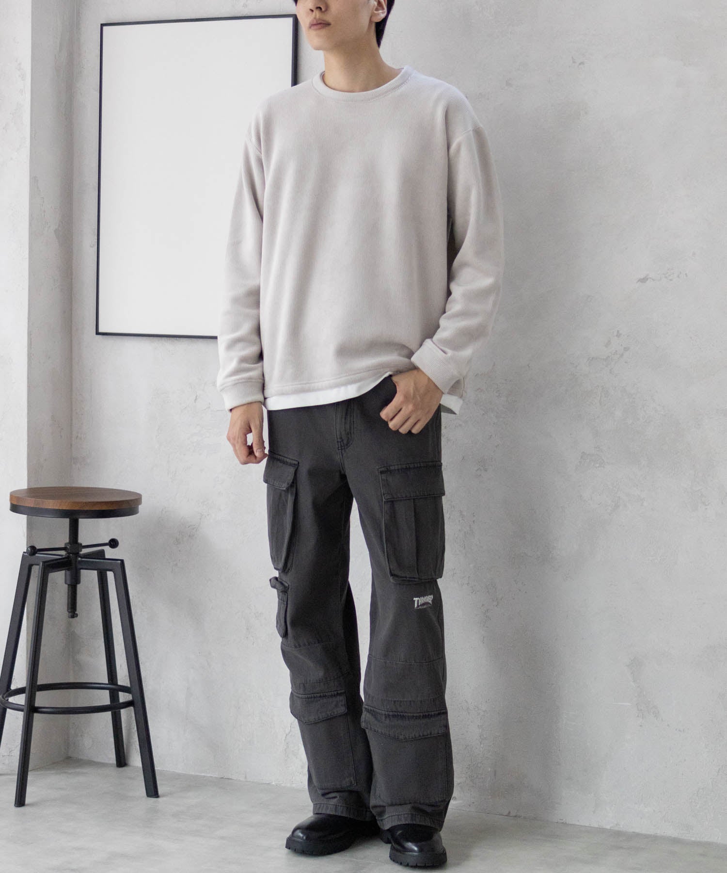 スラッシャー THRASHER 9ポケットデニムカーゴパンツ （ブラック） ブラック
