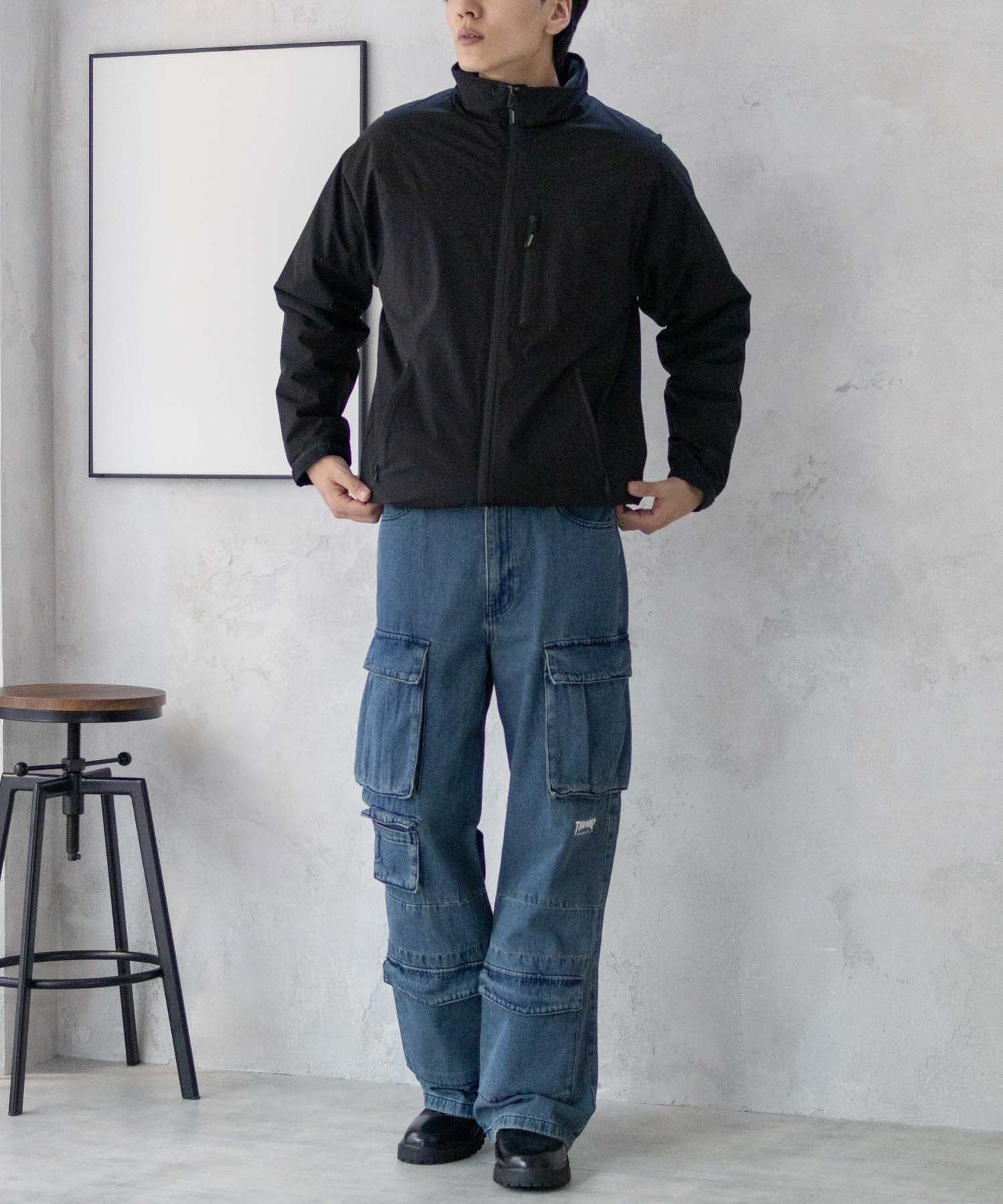 スラッシャー THRASHER 9ポケットデニムカーゴパンツ （ブラック） ブラック