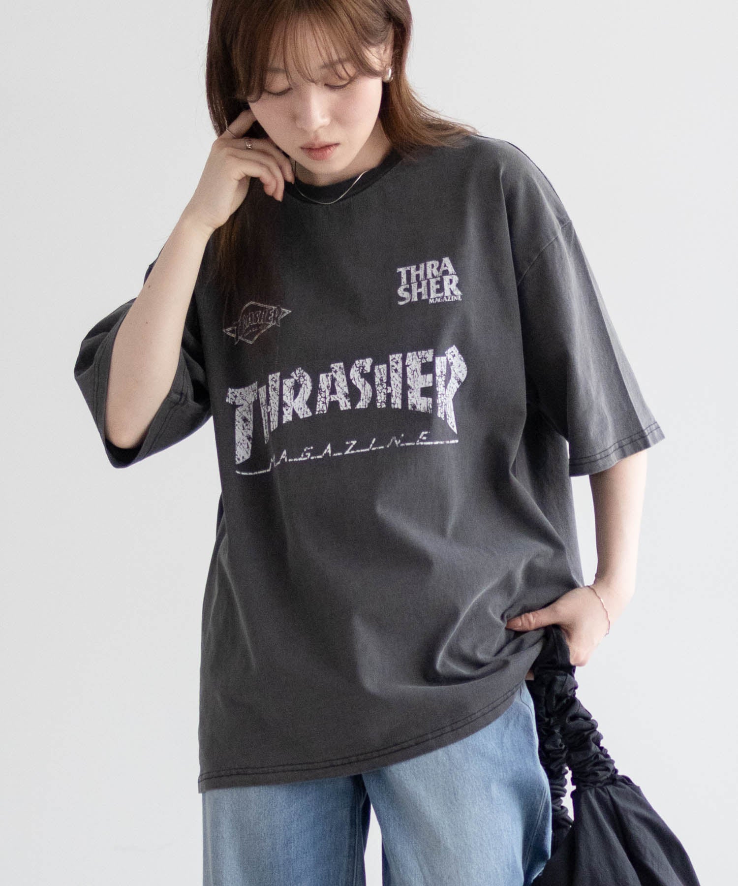 スラッシャー THRASHER ゲームロゴ半袖Tシャツ （ブルー） ブルー