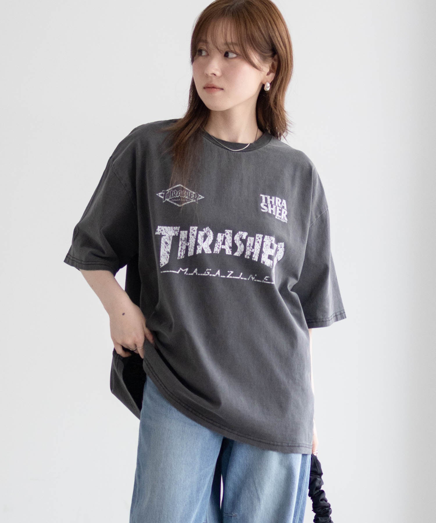 スラッシャー THRASHER ゲームロゴ半袖Tシャツ （ブルー） ブルー