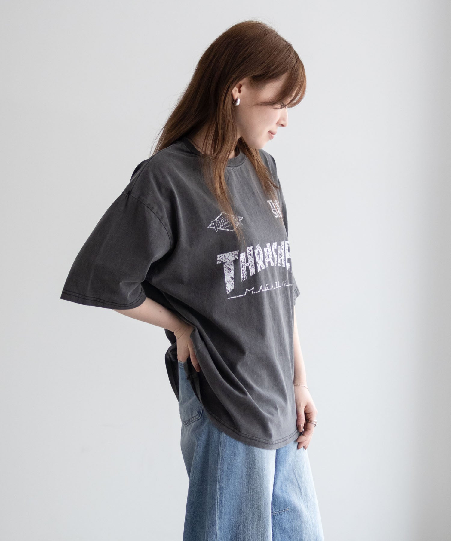 スラッシャー THRASHER ゲームロゴ半袖Tシャツ （ブルー） ブルー