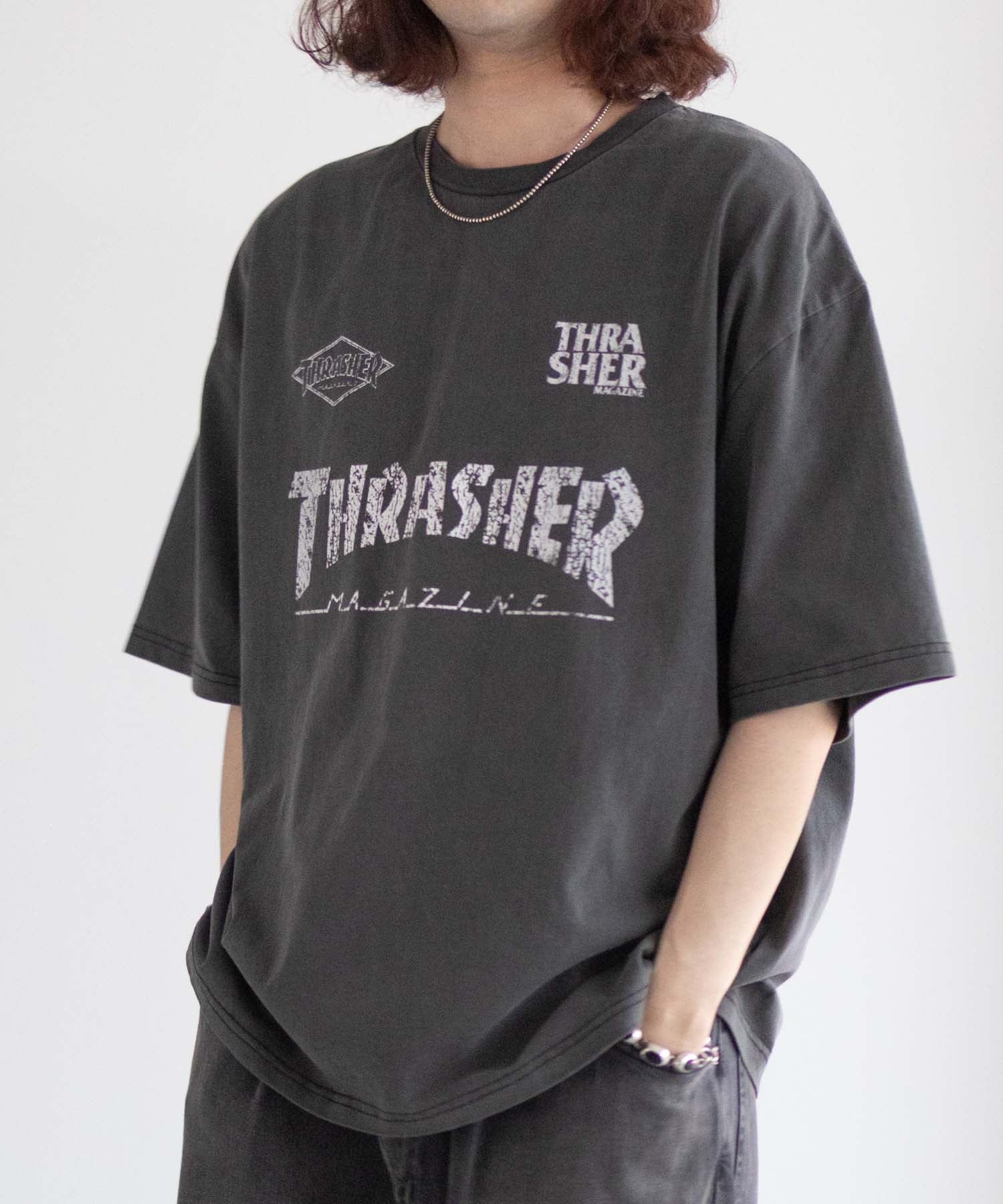 スラッシャー THRASHER ゲームロゴ半袖Tシャツ （ブルー） ブルー
